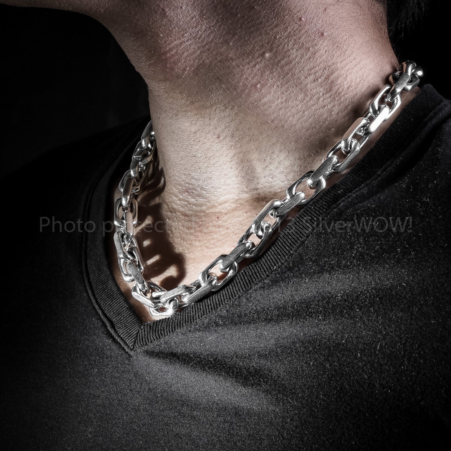 Chain Link Mens Necklace x 12mm Wide - SilverWow™