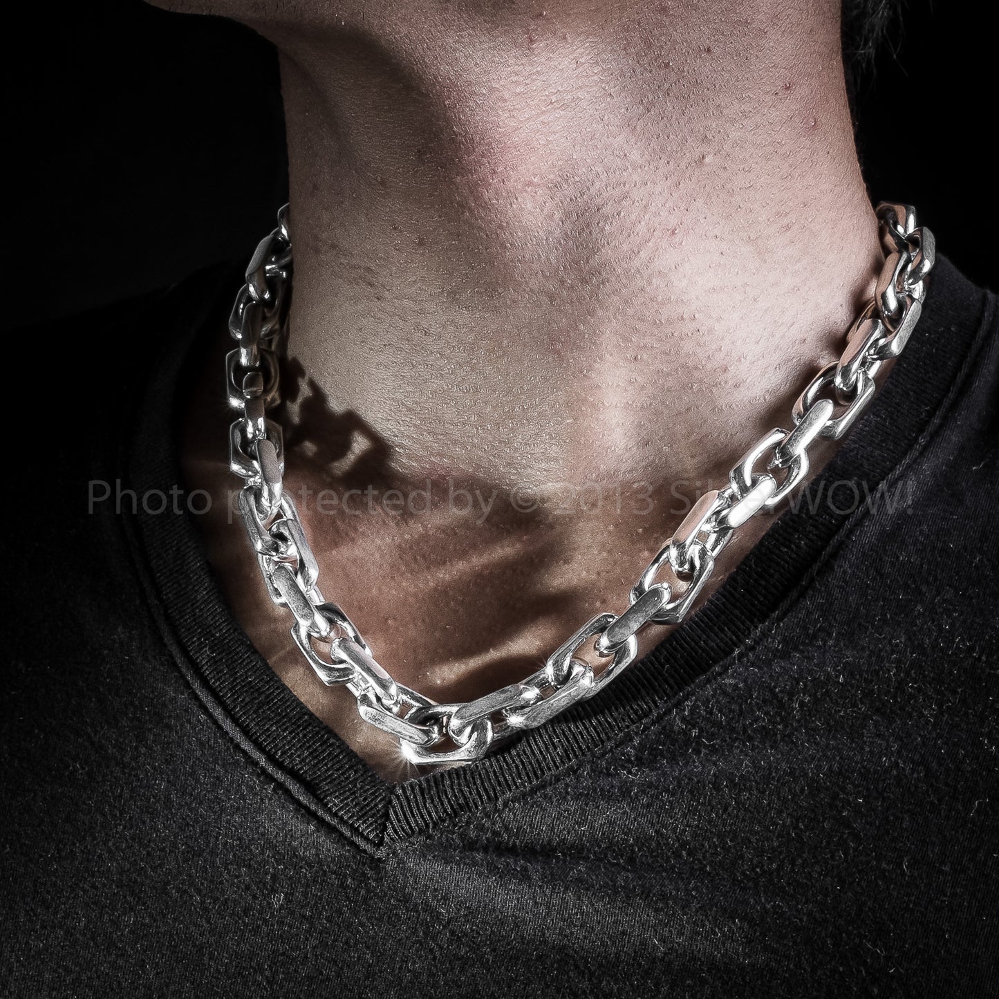 Chain Link Mens Necklace x 12mm Wide - SilverWow™