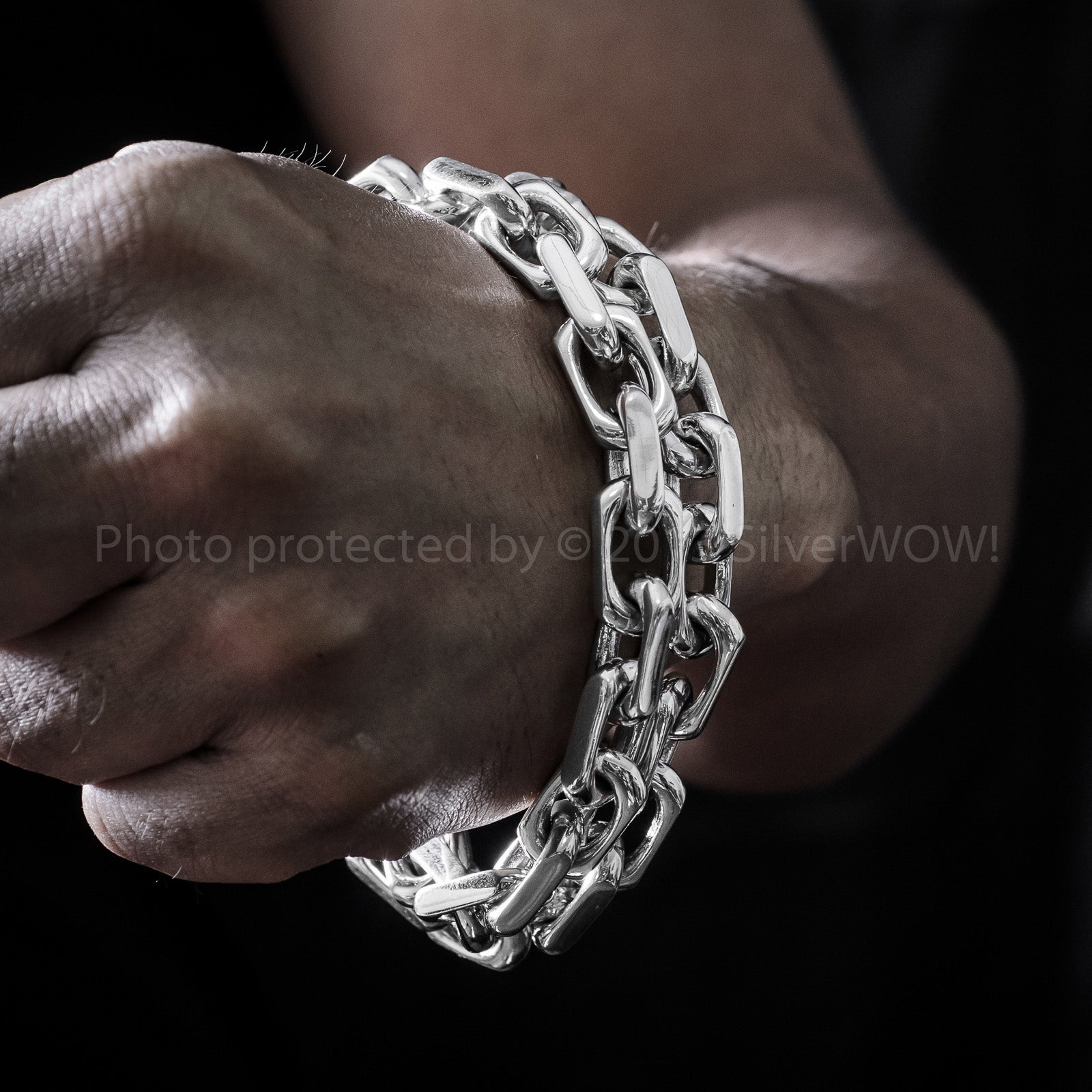 Chain Link Mens Necklace x 12mm Wide - SilverWow™