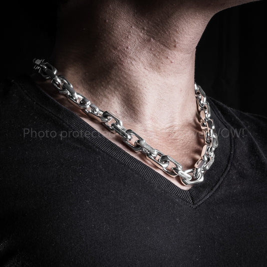 Chain Link Mens Necklace x 12mm Wide - SilverWow™