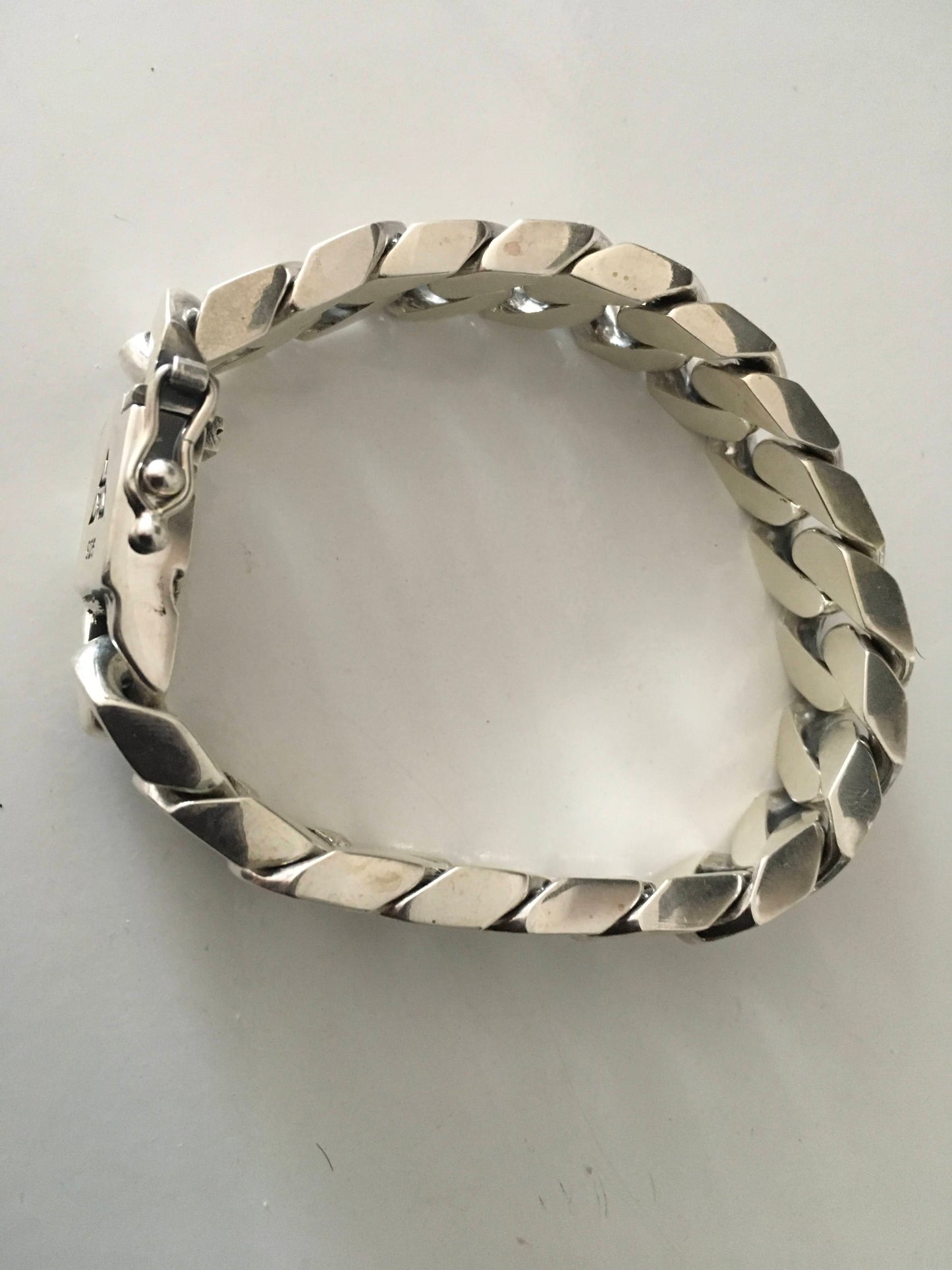 Square Curb Bracelet | Reverse Hidden Lock | 15mm wide