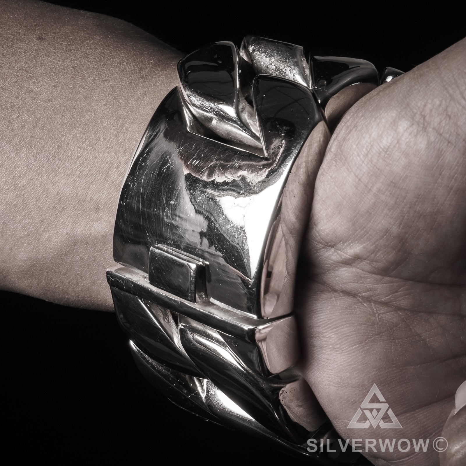1KG Mens 45mm - The World's Heaviest Bracelet - SilverWow™