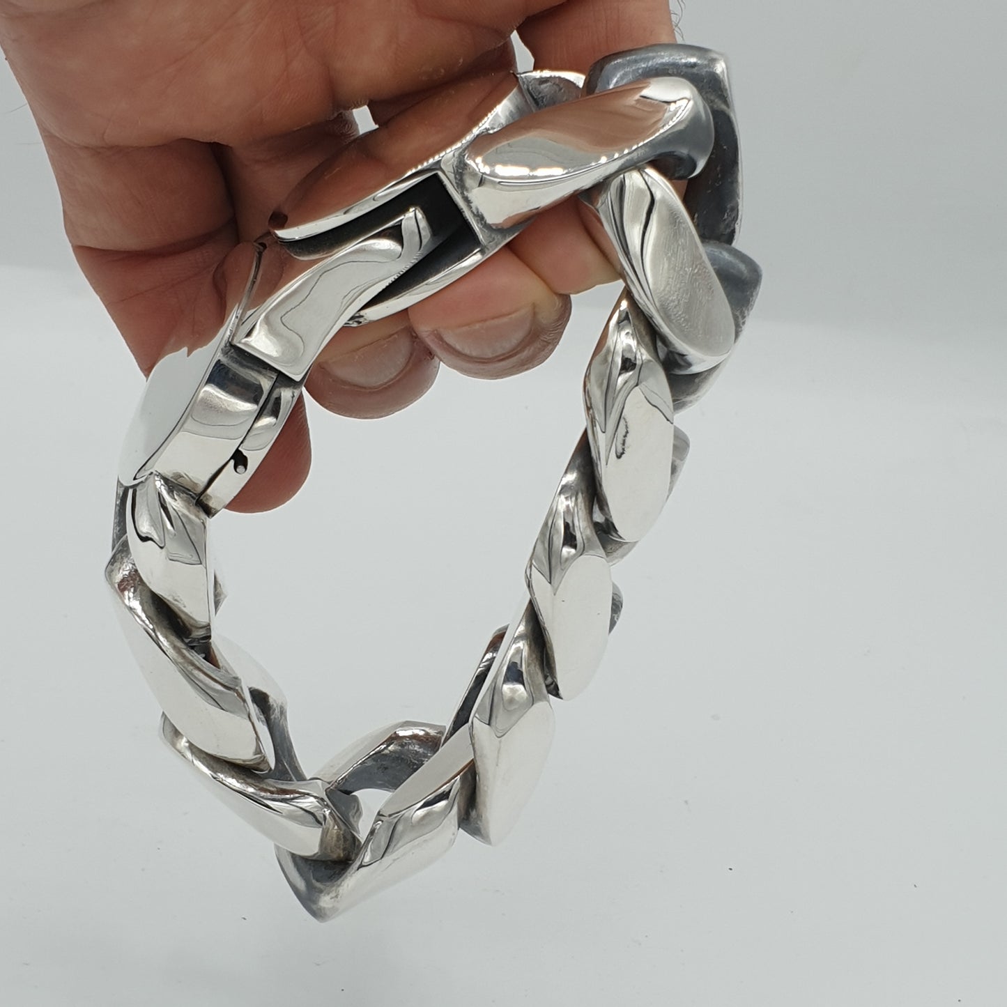 Huge Lobster Clasp Oval Cuban | 35mm Wide - SilverWow™