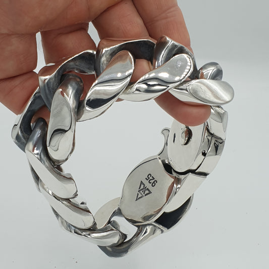 Huge Lobster Clasp Oval Cuban | 35mm Wide - SilverWow™