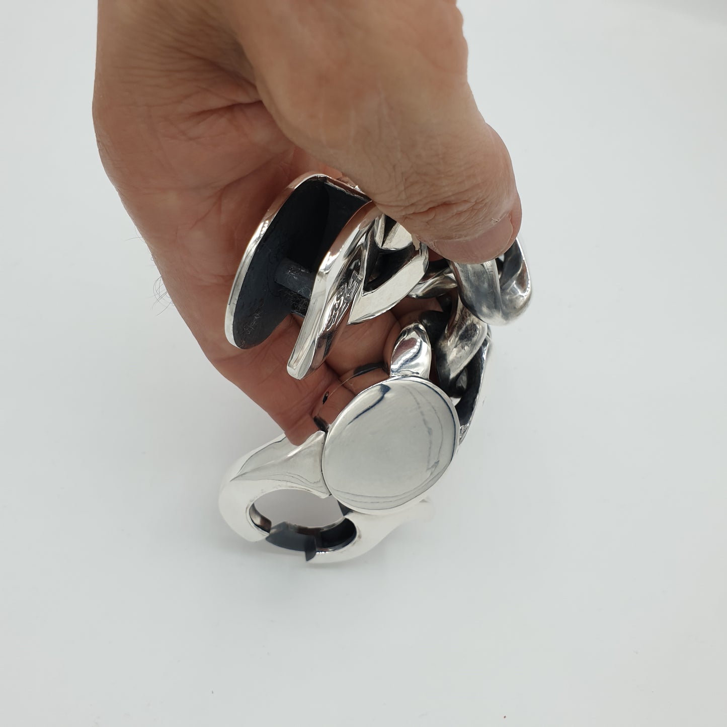 Huge Lobster Clasp Oval Cuban | 35mm Wide - SilverWow™