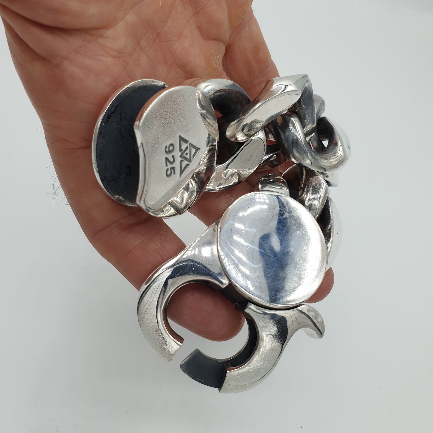 Huge Lobster Clasp Oval Cuban | 35mm Wide - SilverWow™