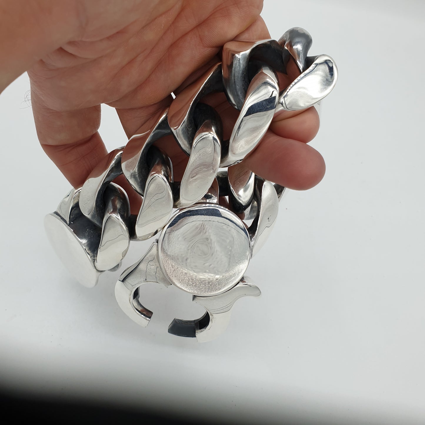 Huge Lobster Clasp Oval Cuban | 35mm Wide - SilverWow™