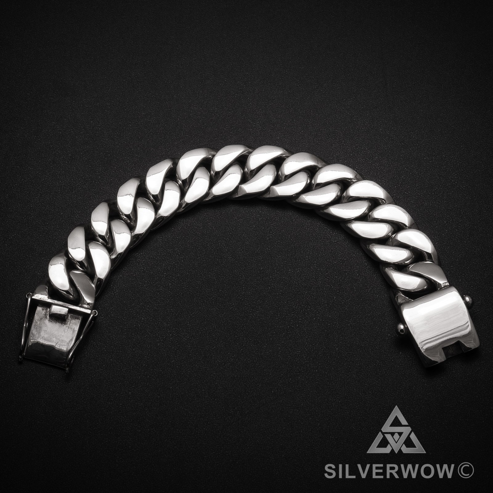 20mm Heavy Curb Silver Bracelet - SilverWow™