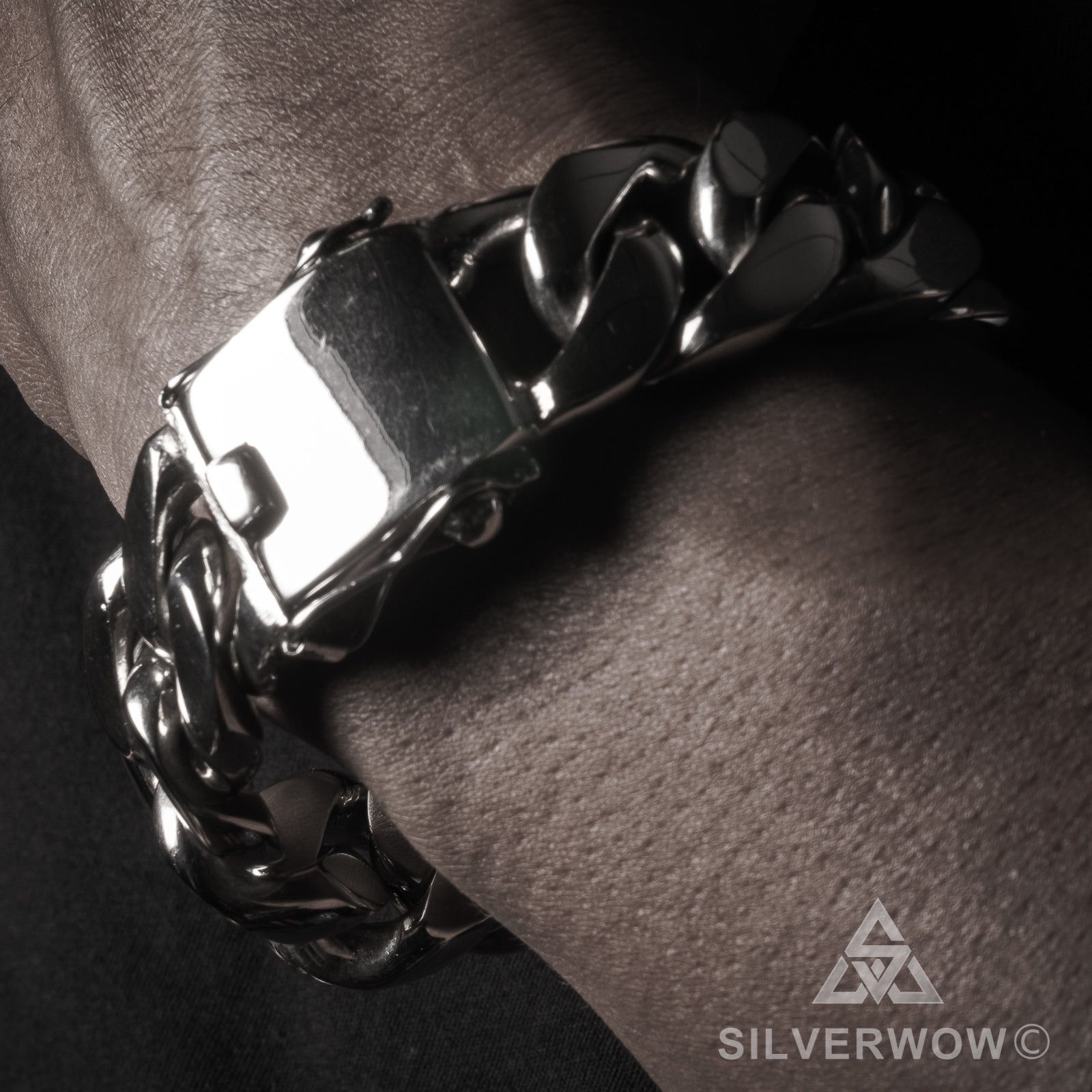 20mm Heavy Curb Silver Bracelet - SilverWow™