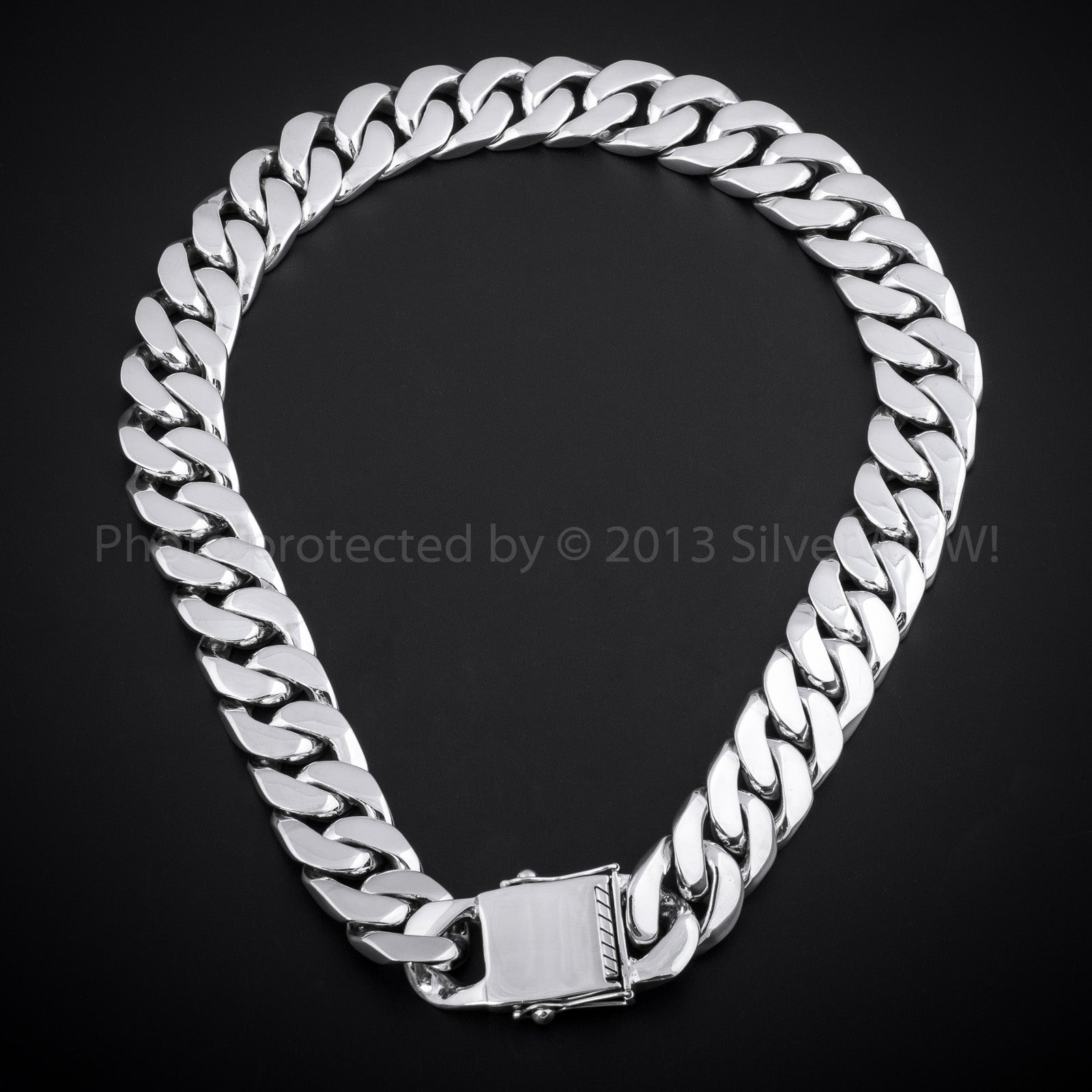 25mm Heavy Curb Link Necklace - SilverWow™