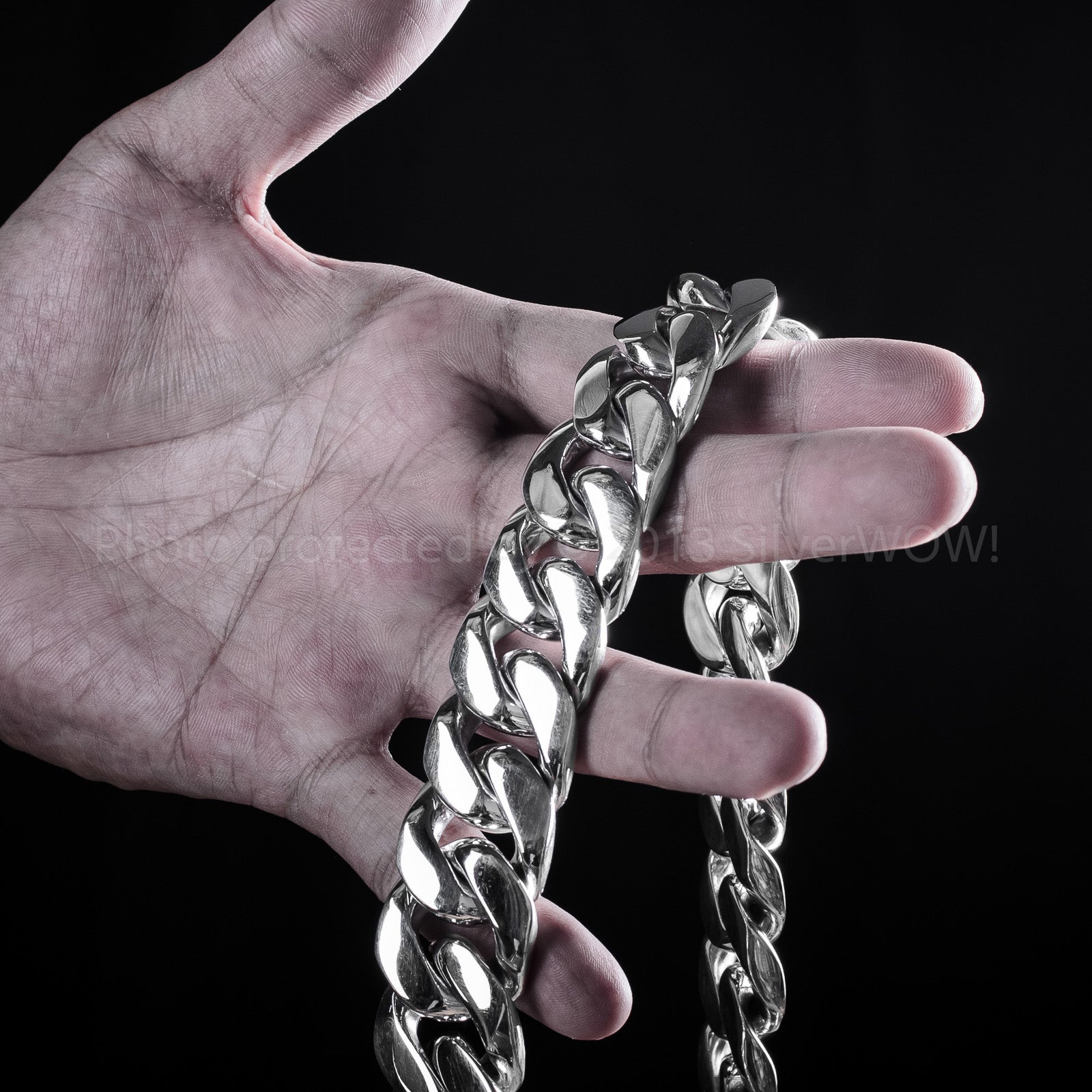 Big Heavy silver Curb link chain 25 oz +