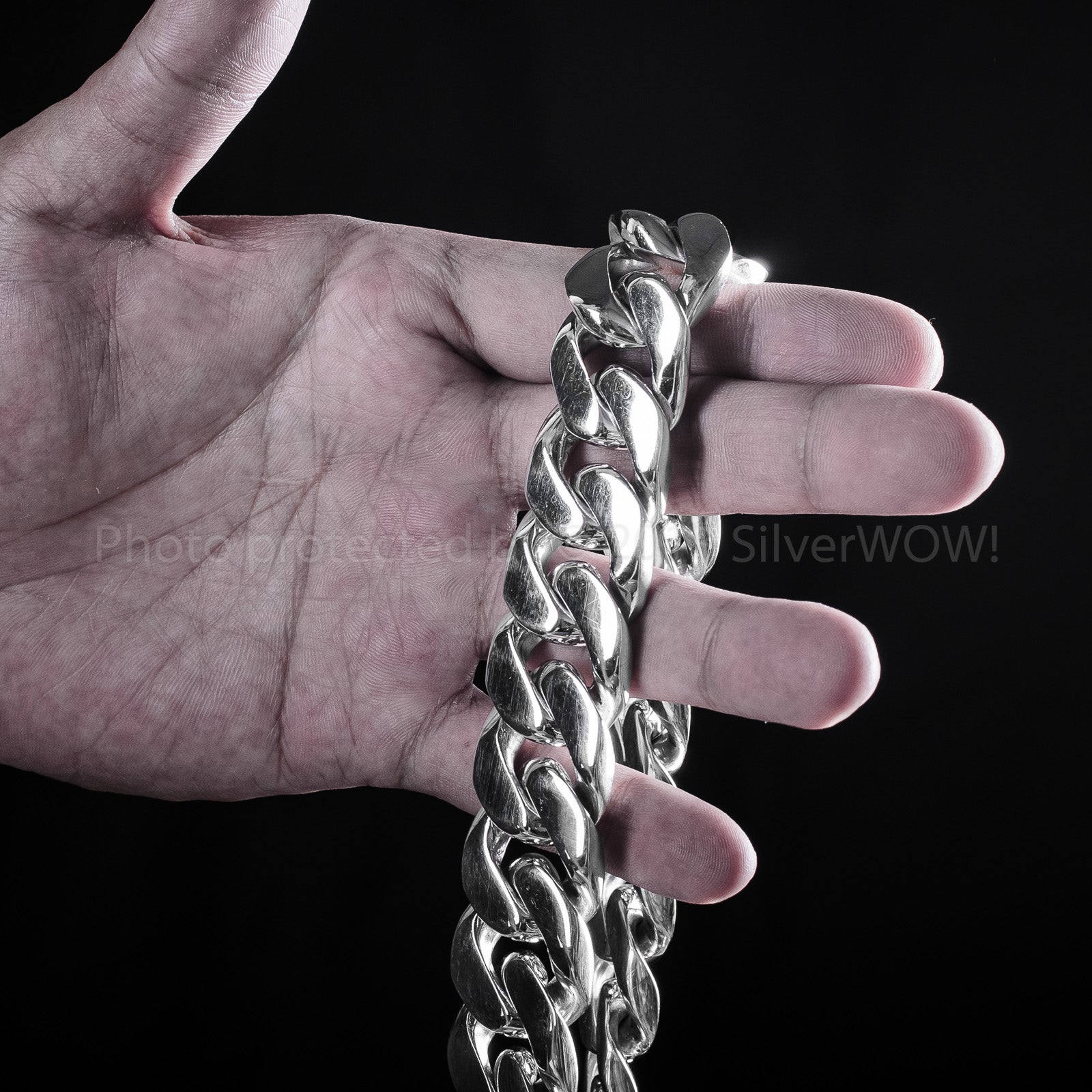25mm Heavy Curb Link Necklace - SilverWow™