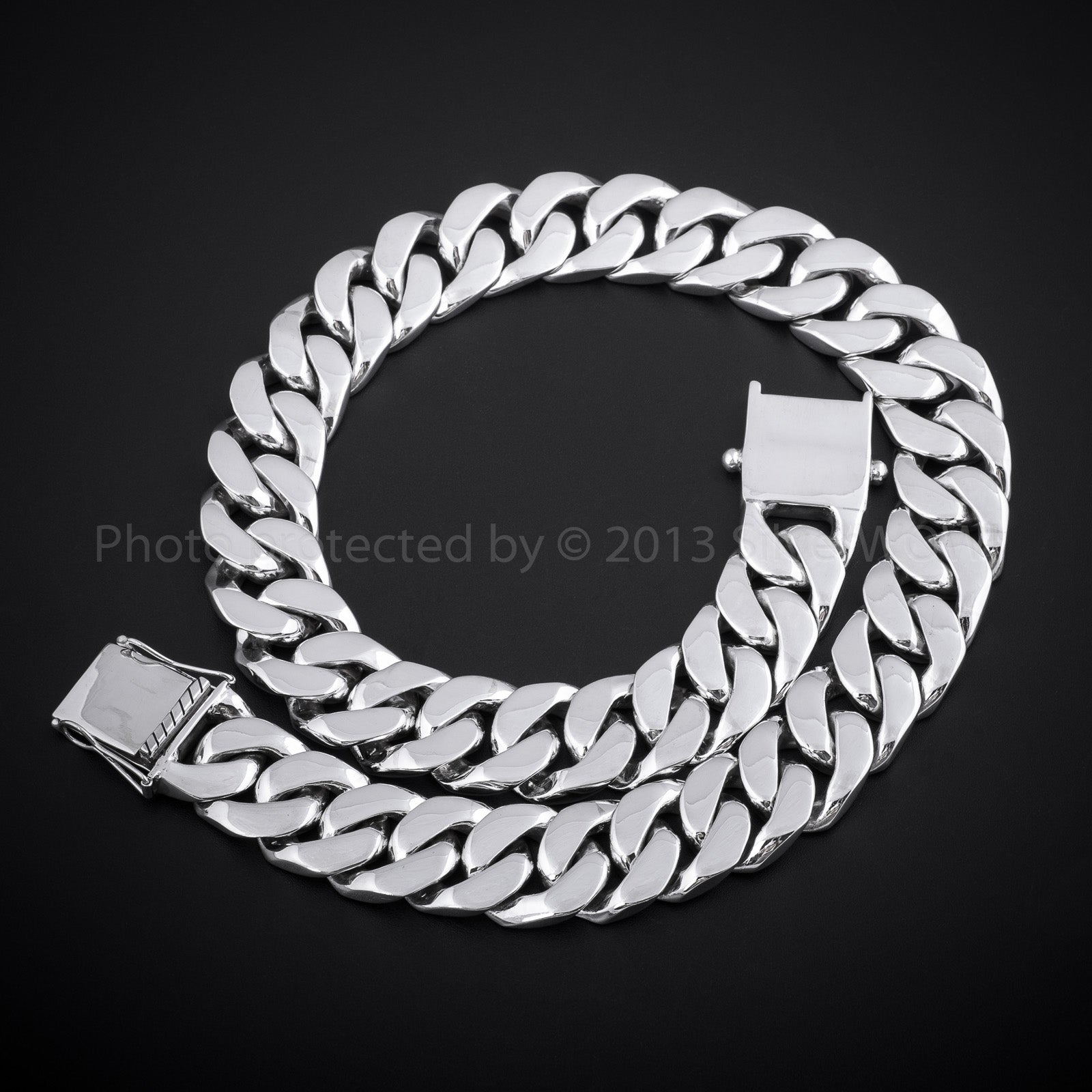 25mm Heavy Curb Link Necklace - SilverWow™