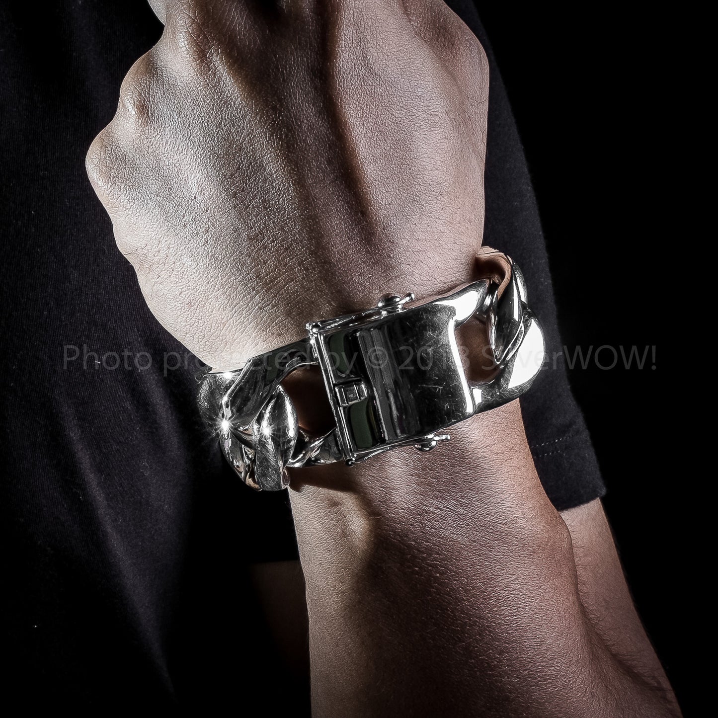 30mm Very Heavy Curb Silver Bracelet - SilverWow™