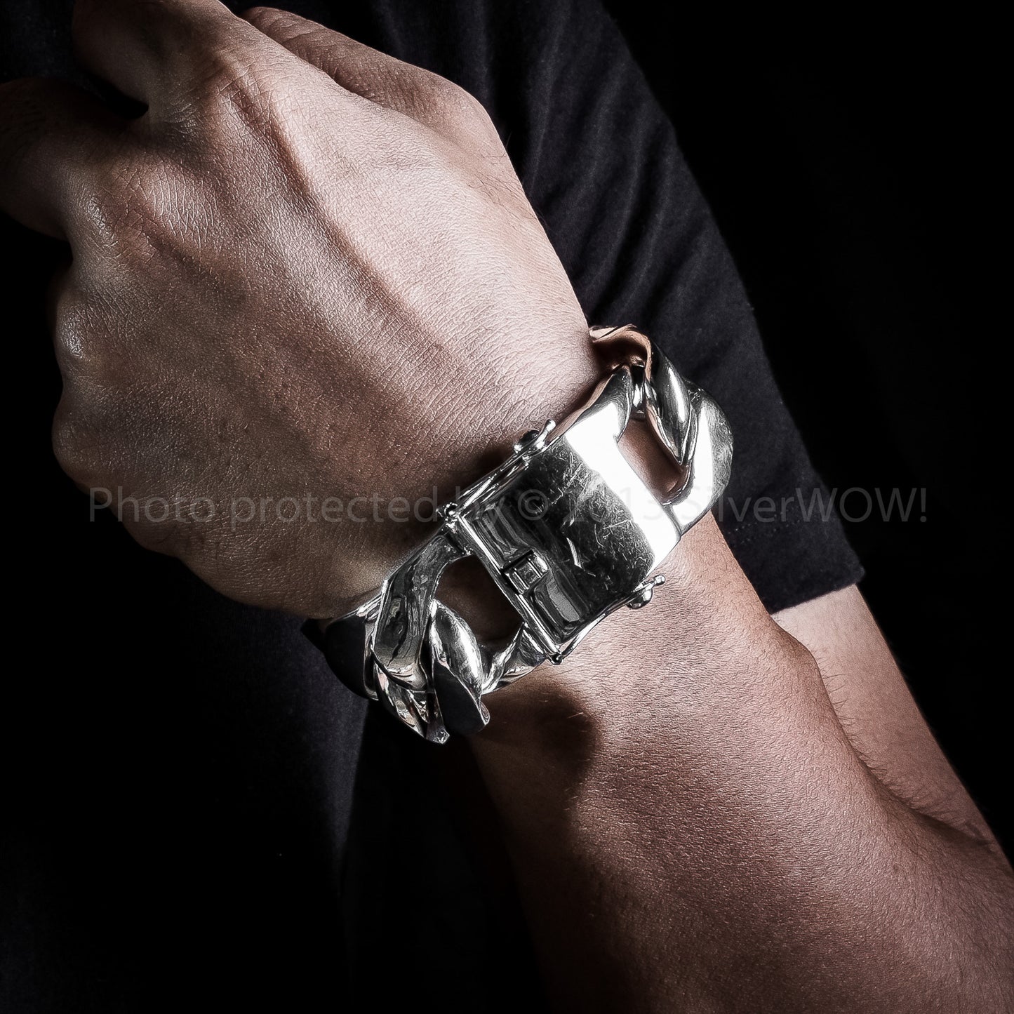 30mm Very Heavy Curb Silver Bracelet - SilverWow™
