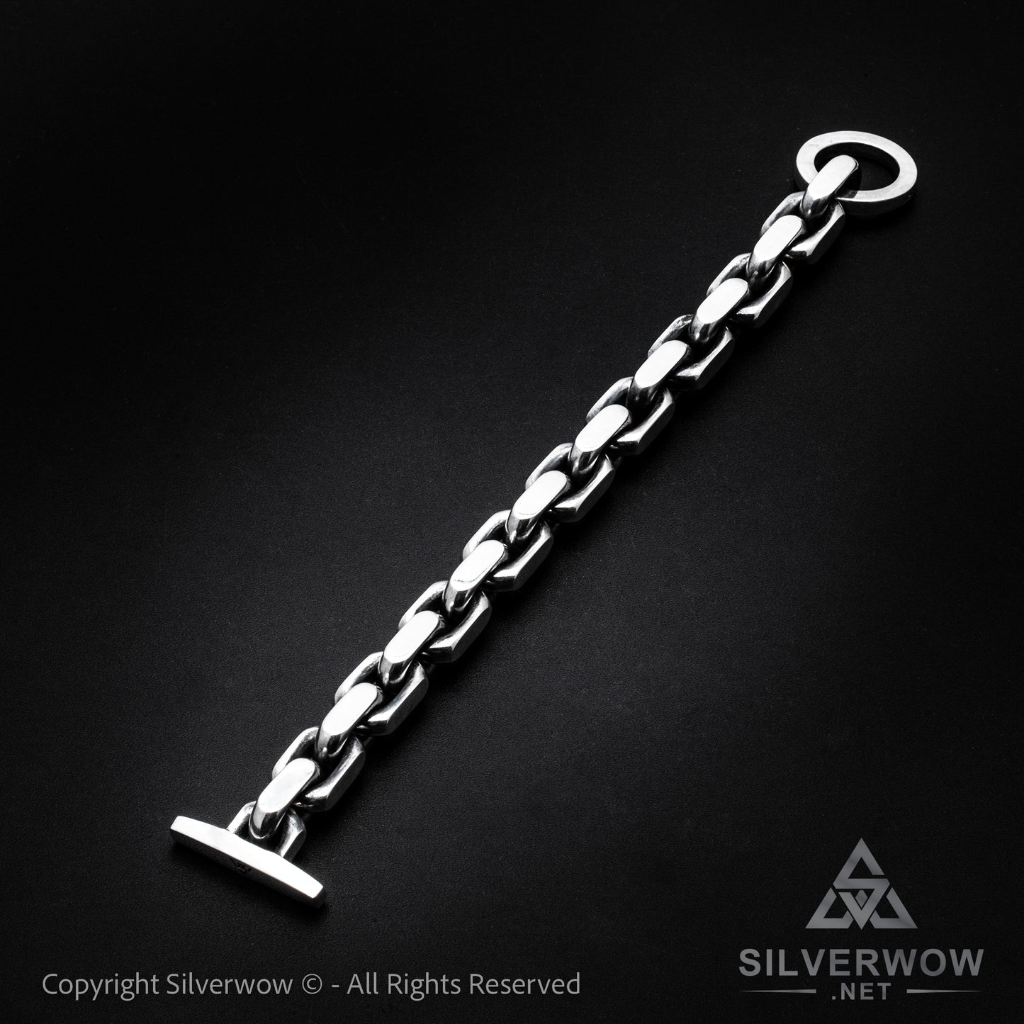 12mm T-Bar, Toggle Chain Bracelet - SilverWow™
