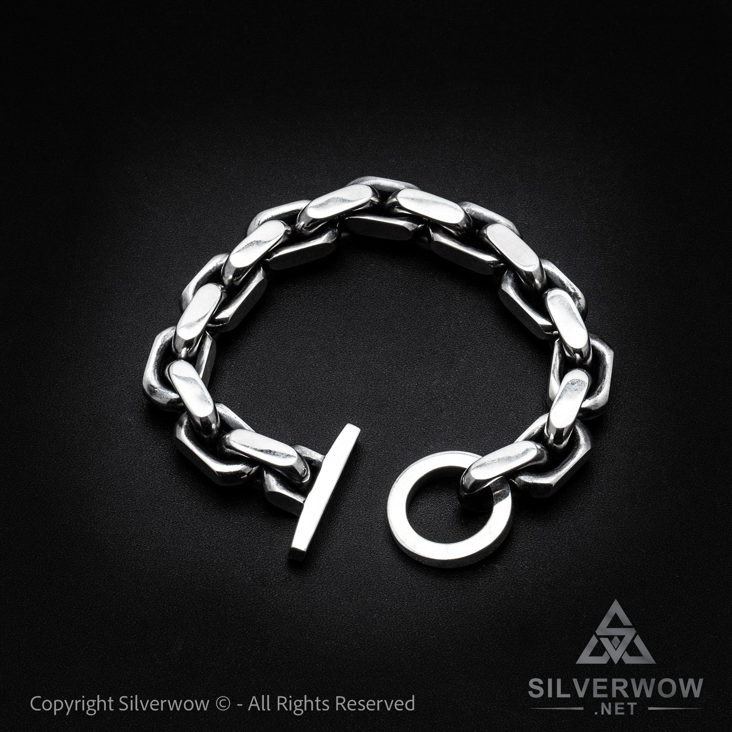 12mm T-Bar, Toggle Chain Bracelet - SilverWow™