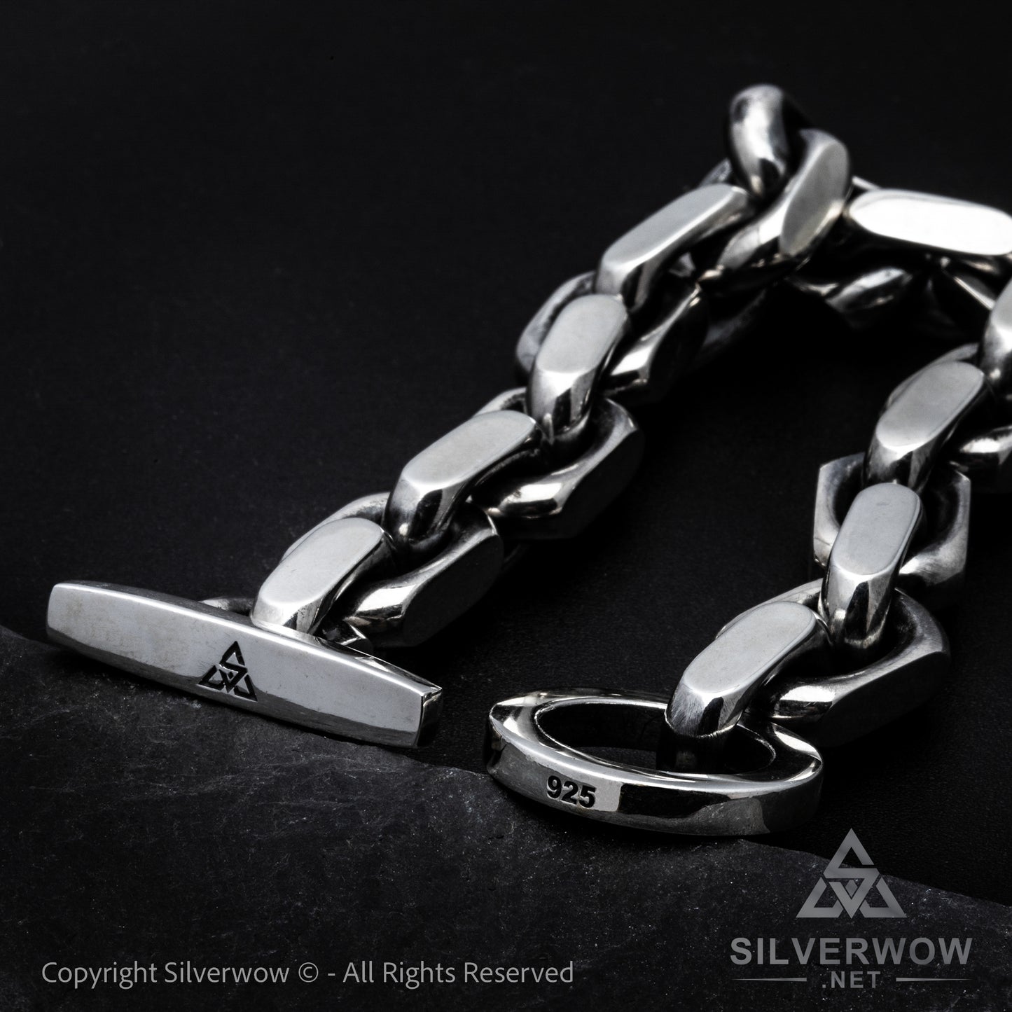 12mm T-Bar, Toggle Chain Bracelet - SilverWow™