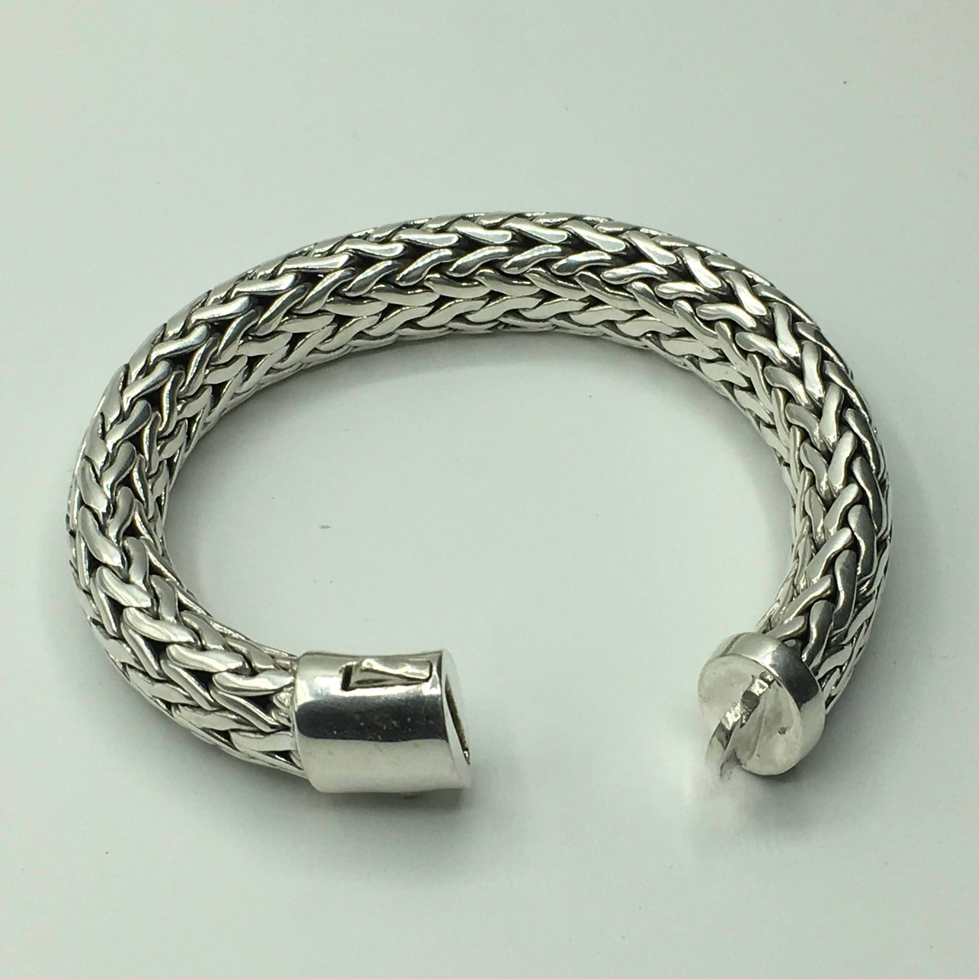 Thick Rounded Rope Weave Bracelet 16mm wide - SilverWow™