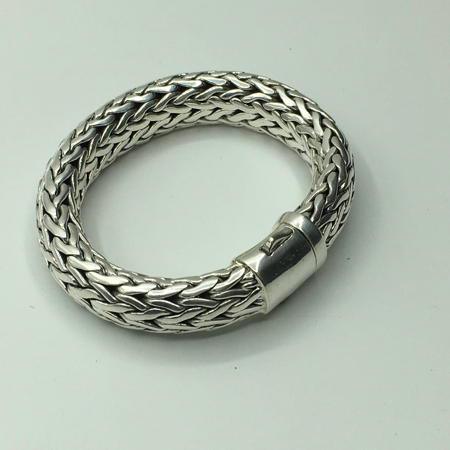 Thick Rounded Rope Weave Bracelet 16mm wide - SilverWow™