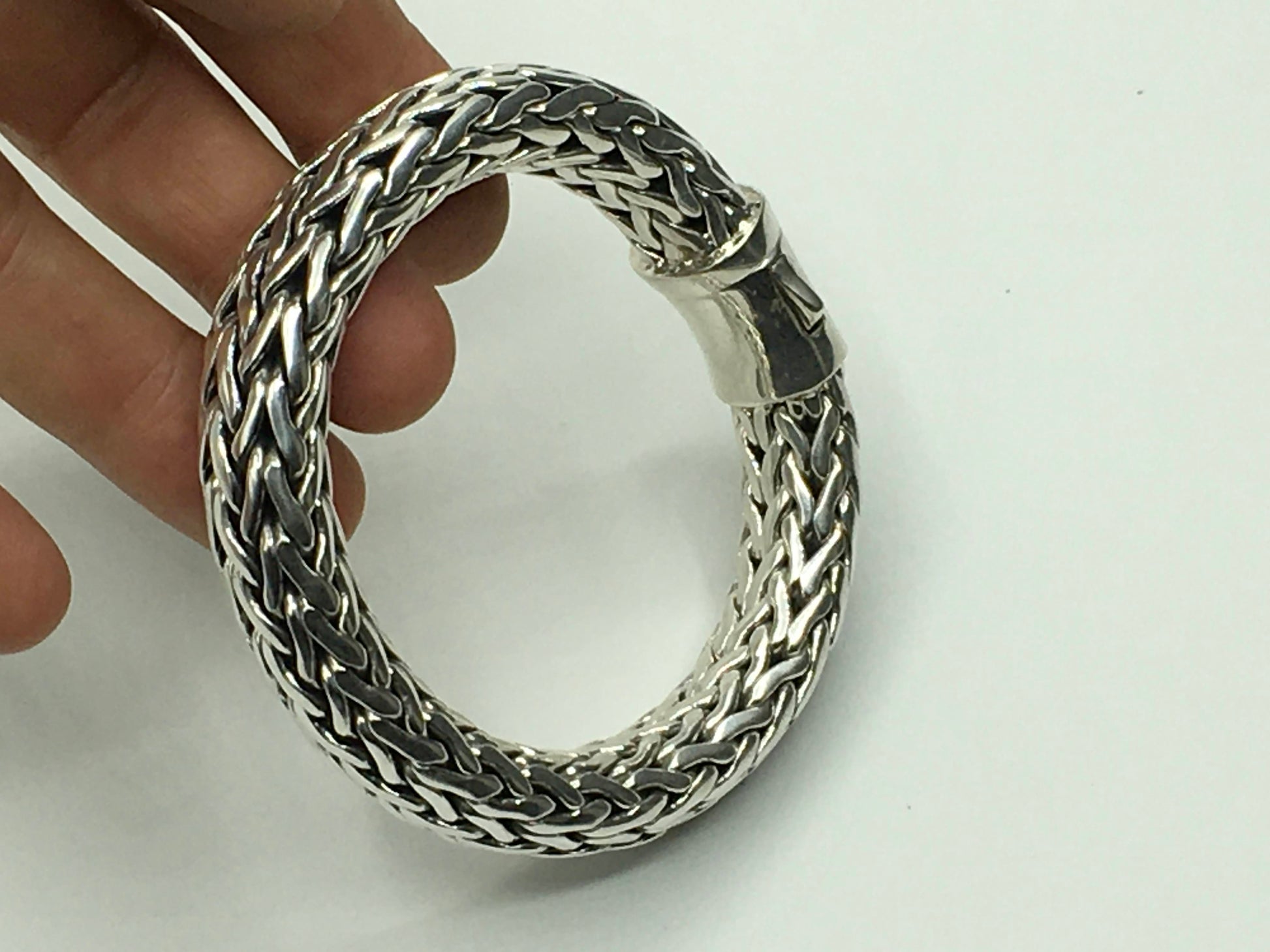 Thick Rounded Rope Weave Bracelet 16mm wide - SilverWow™