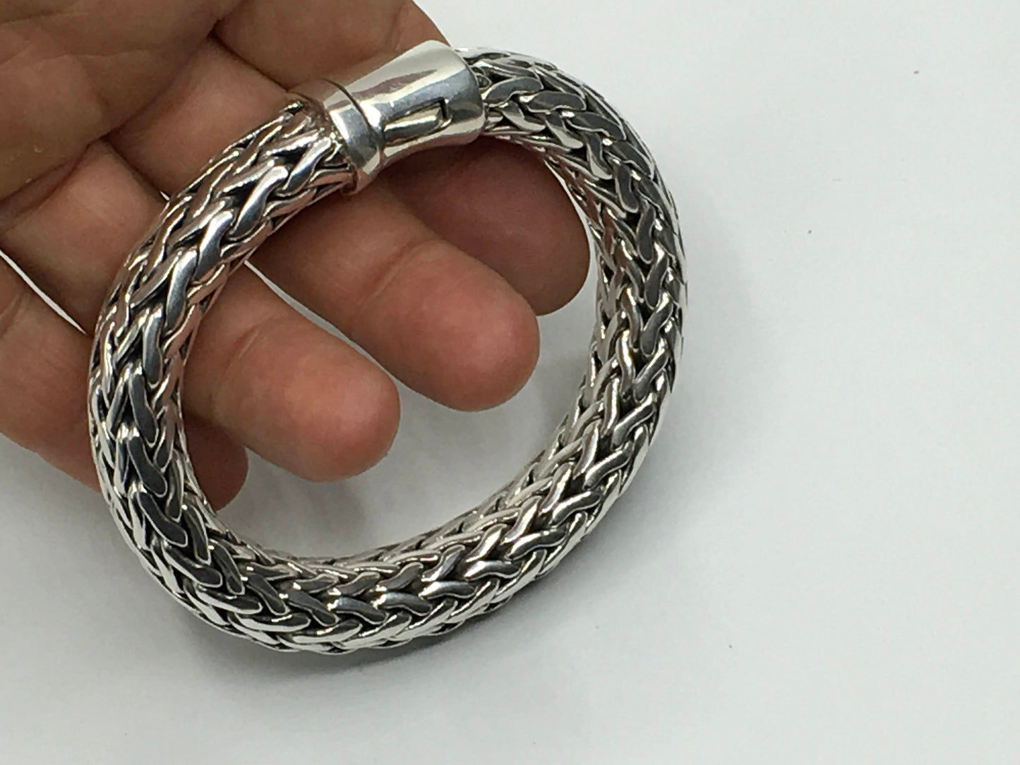 Thick Rounded Rope Weave Bracelet 16mm wide - SilverWow™
