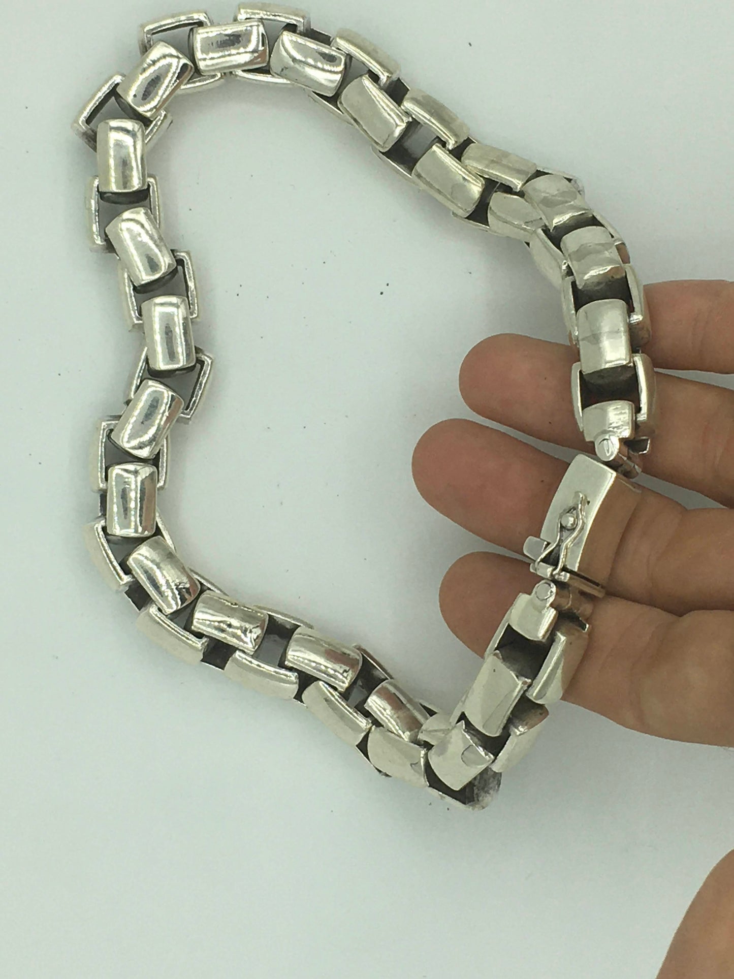 15mm Box Chain Silver Necklace