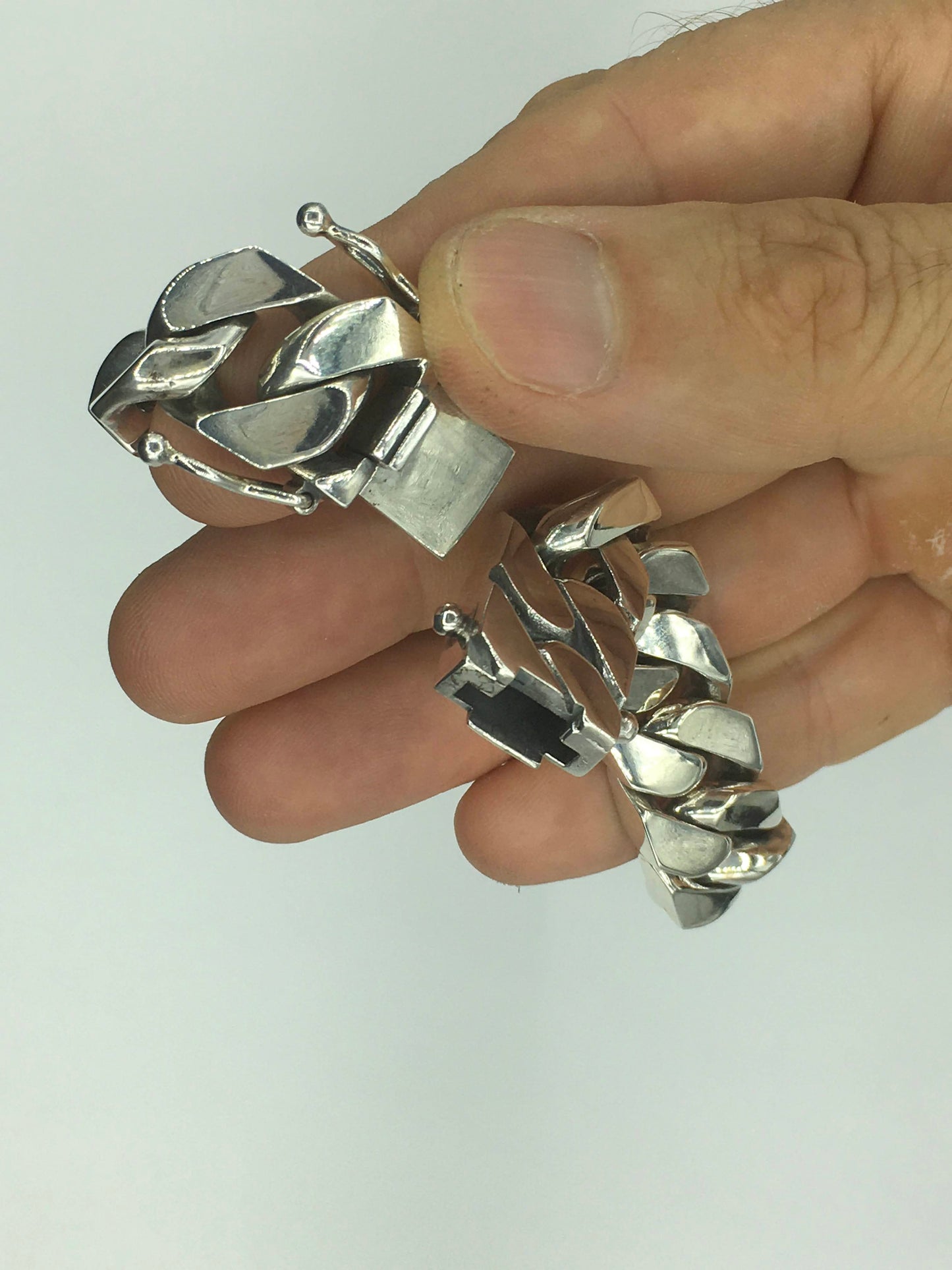 Square Curb Bracelet | Reverse Hidden Lock | 15mm wide