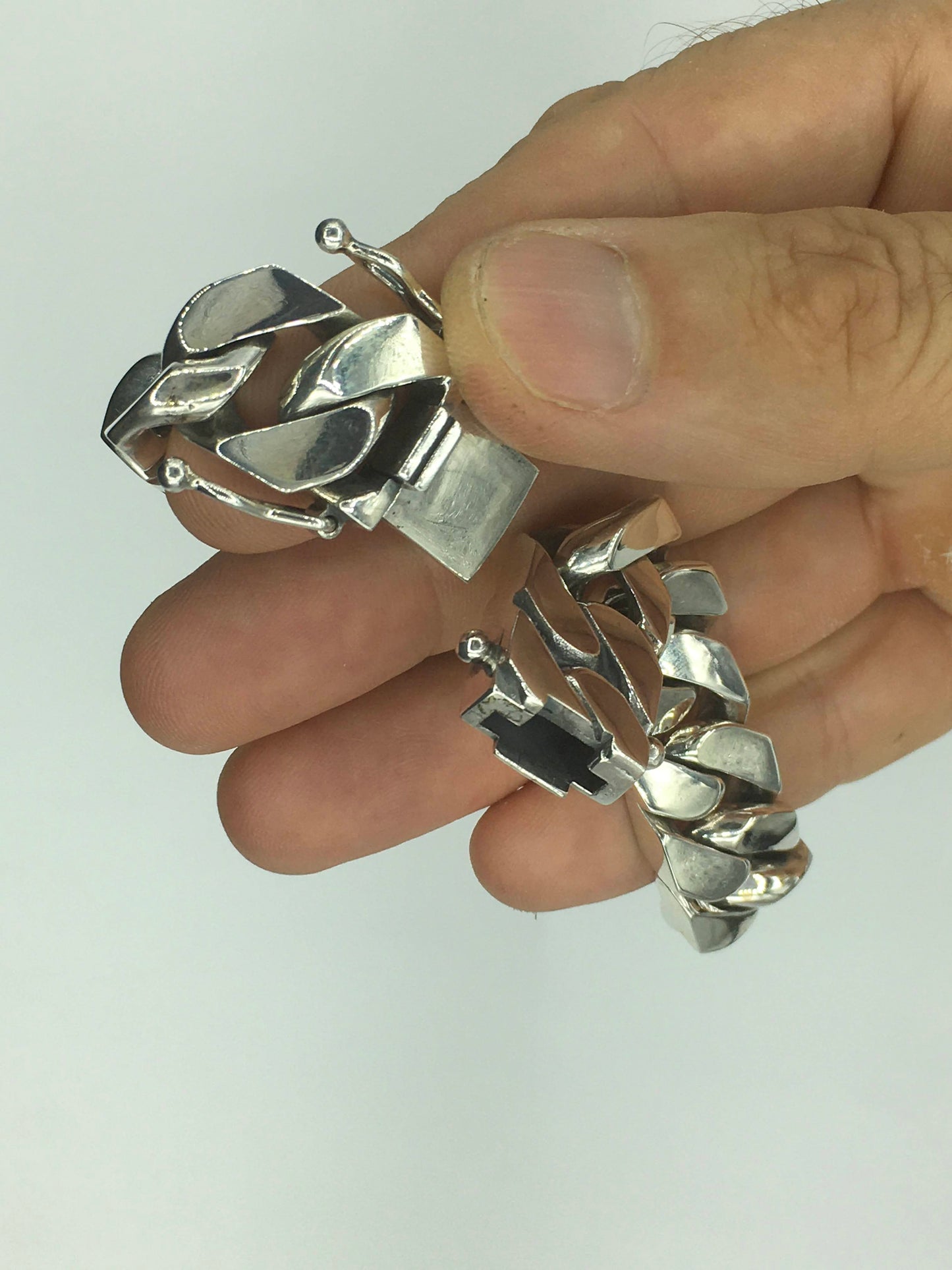 Square Curb Bracelet | Reverse Hidden Lock | 15mm wide - SilverWow™
