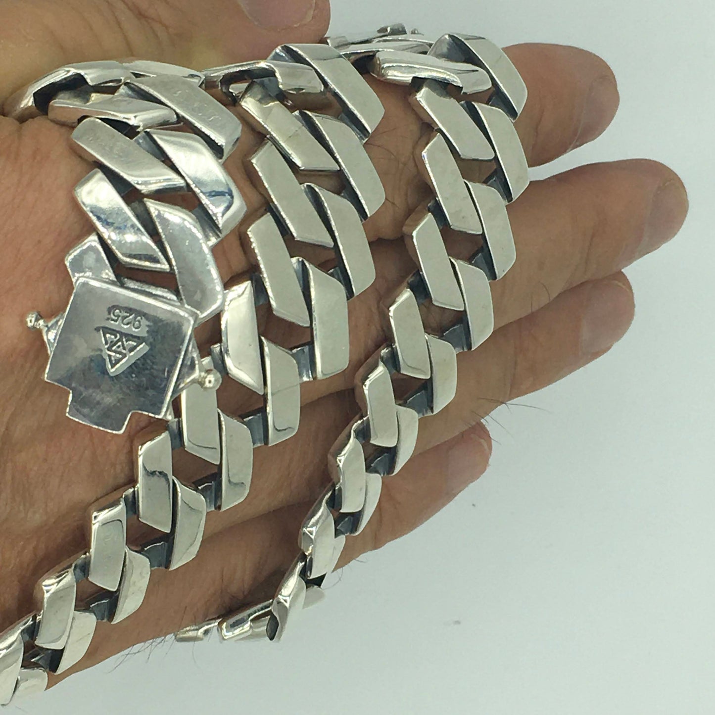 Zig Zag Curb Necklace - 15mm Wide - SilverWow™