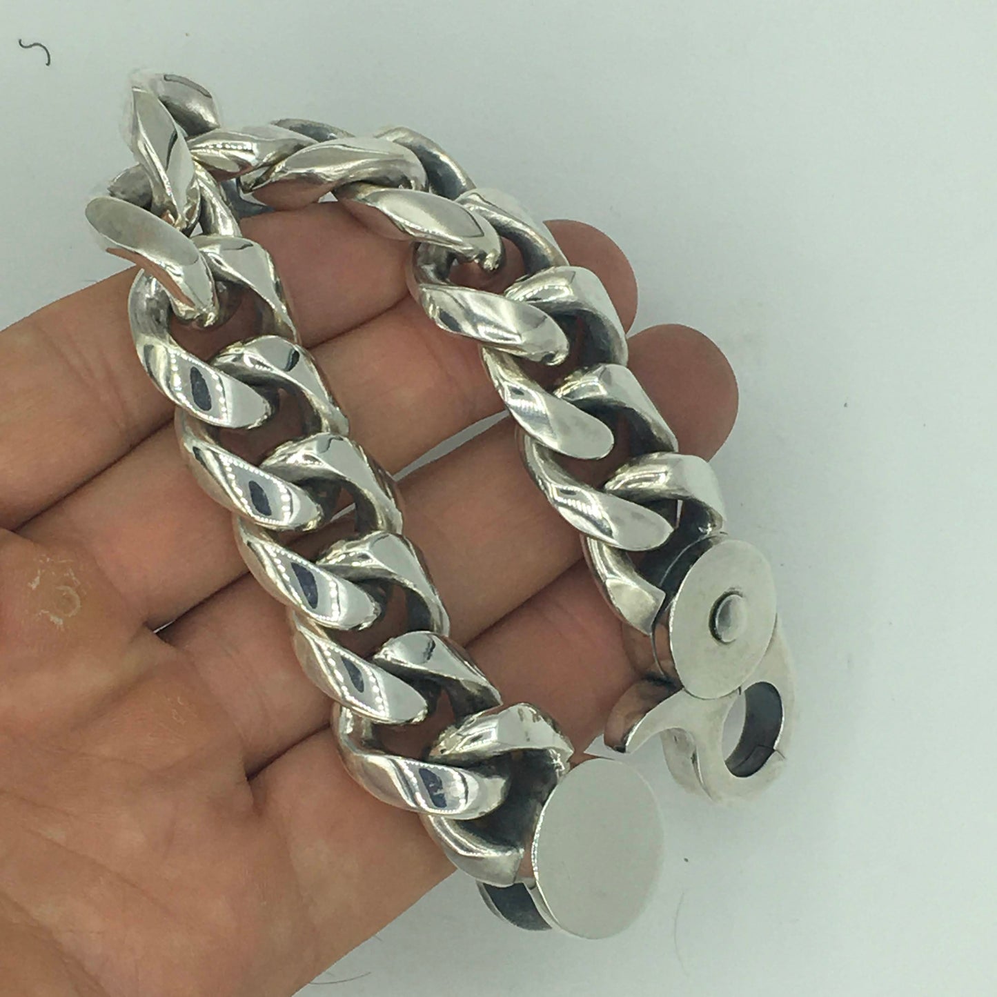 Oval Cuban Bracelet with Lobster Clasp | 20mm Wide - SilverWow™