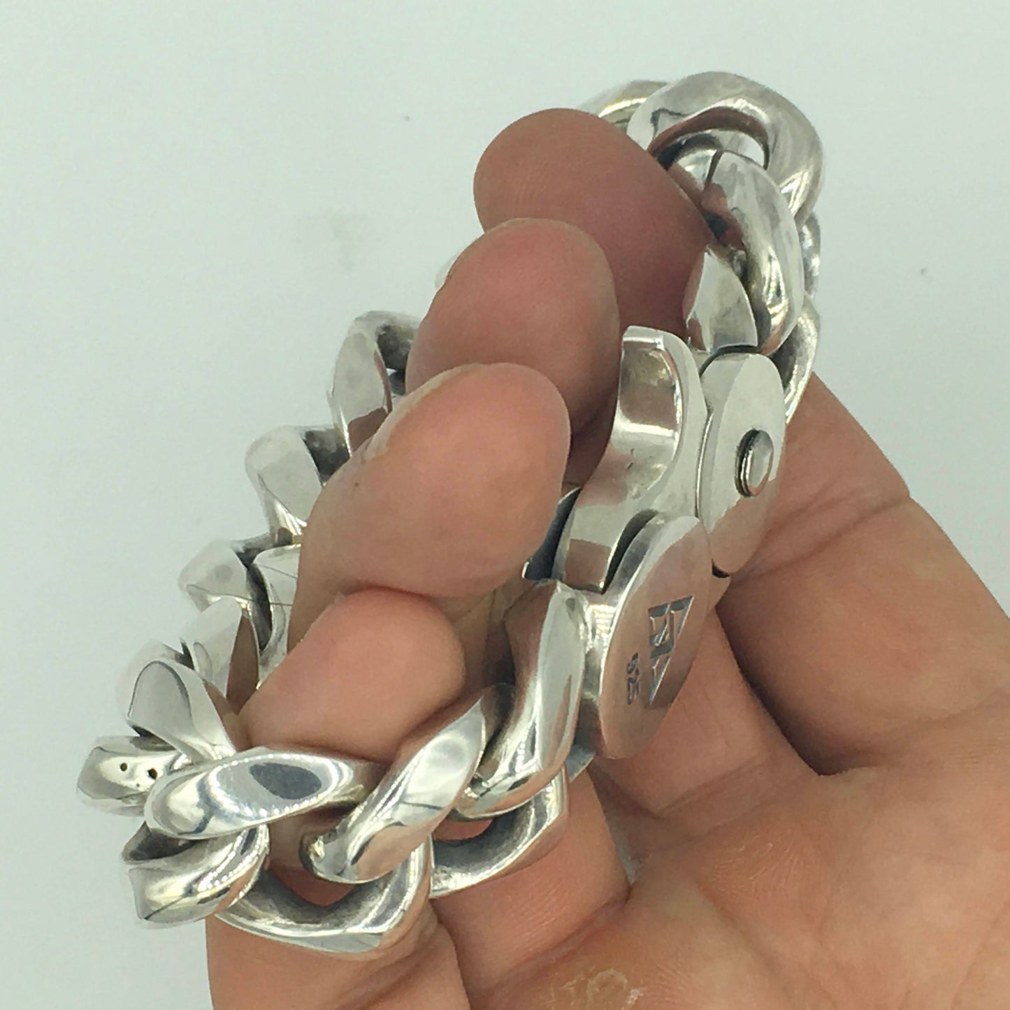 Oval Cuban Bracelet with Lobster Clasp | 20mm Wide - SilverWow™