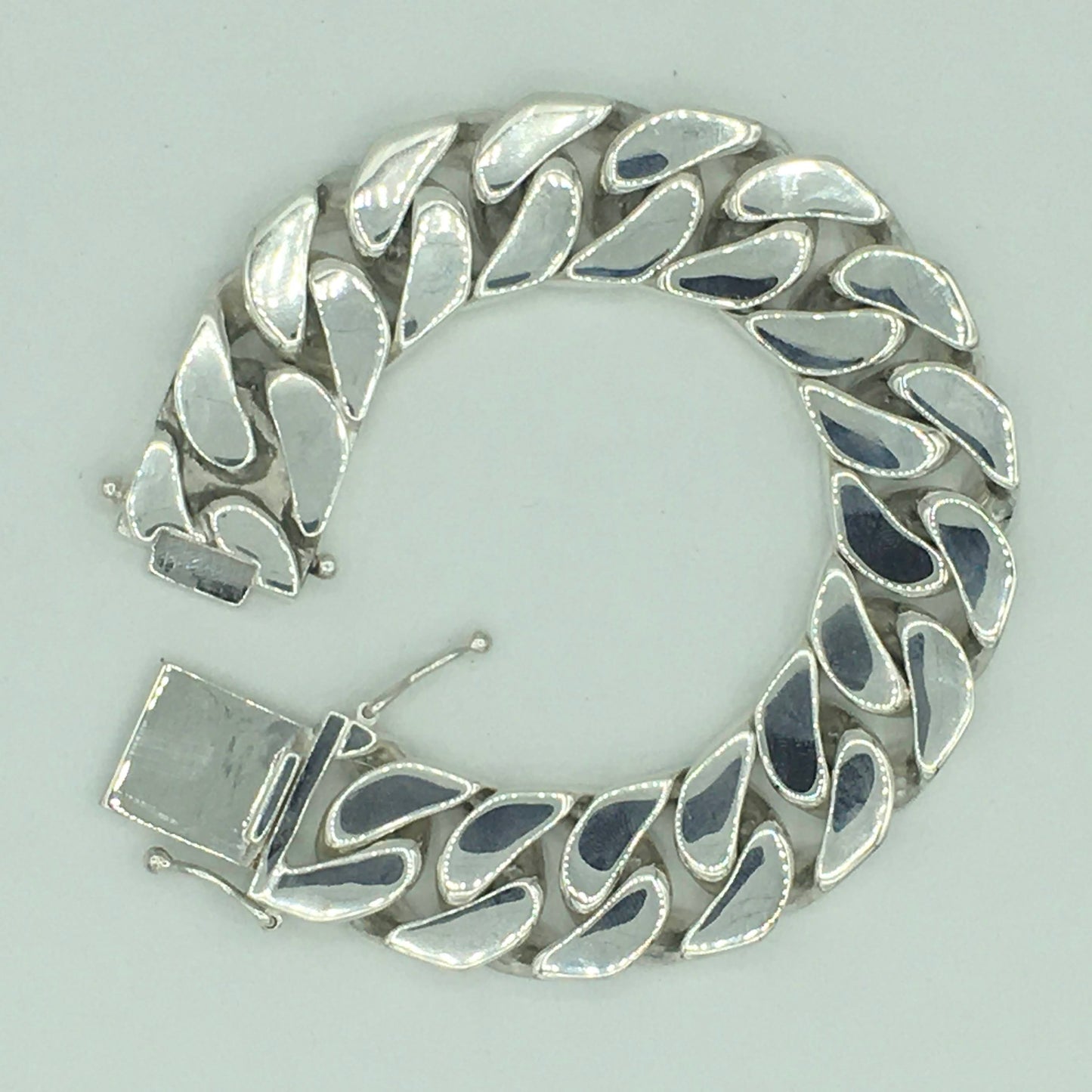 Square Curb Bracelet | Reverse Hidden Lock | 20mm wide - SilverWow™
