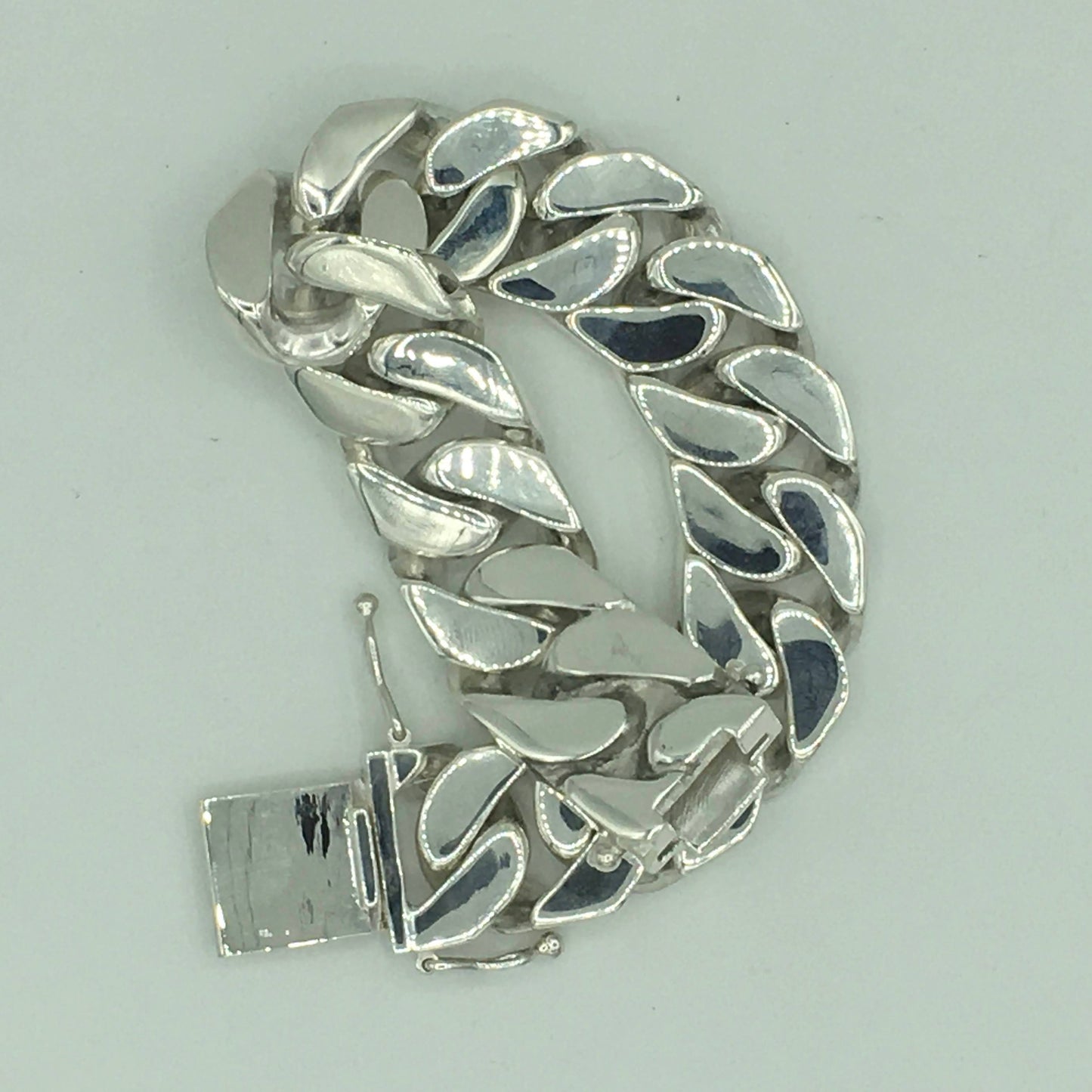 Square Curb Bracelet | Reverse Hidden Lock | 20mm wide - SilverWow™