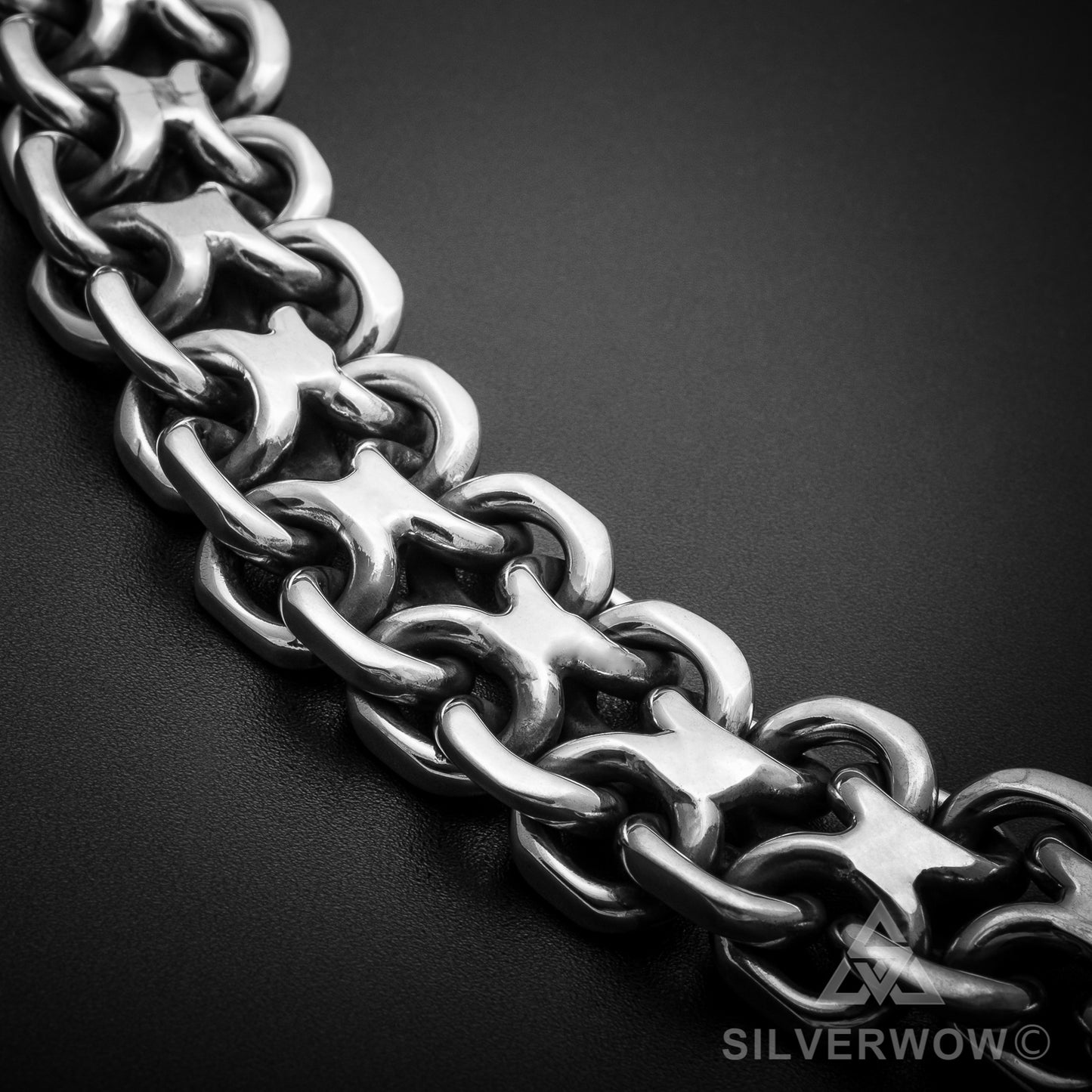 Unique, Heavy, Silver KBB1 Bracelet 25mm