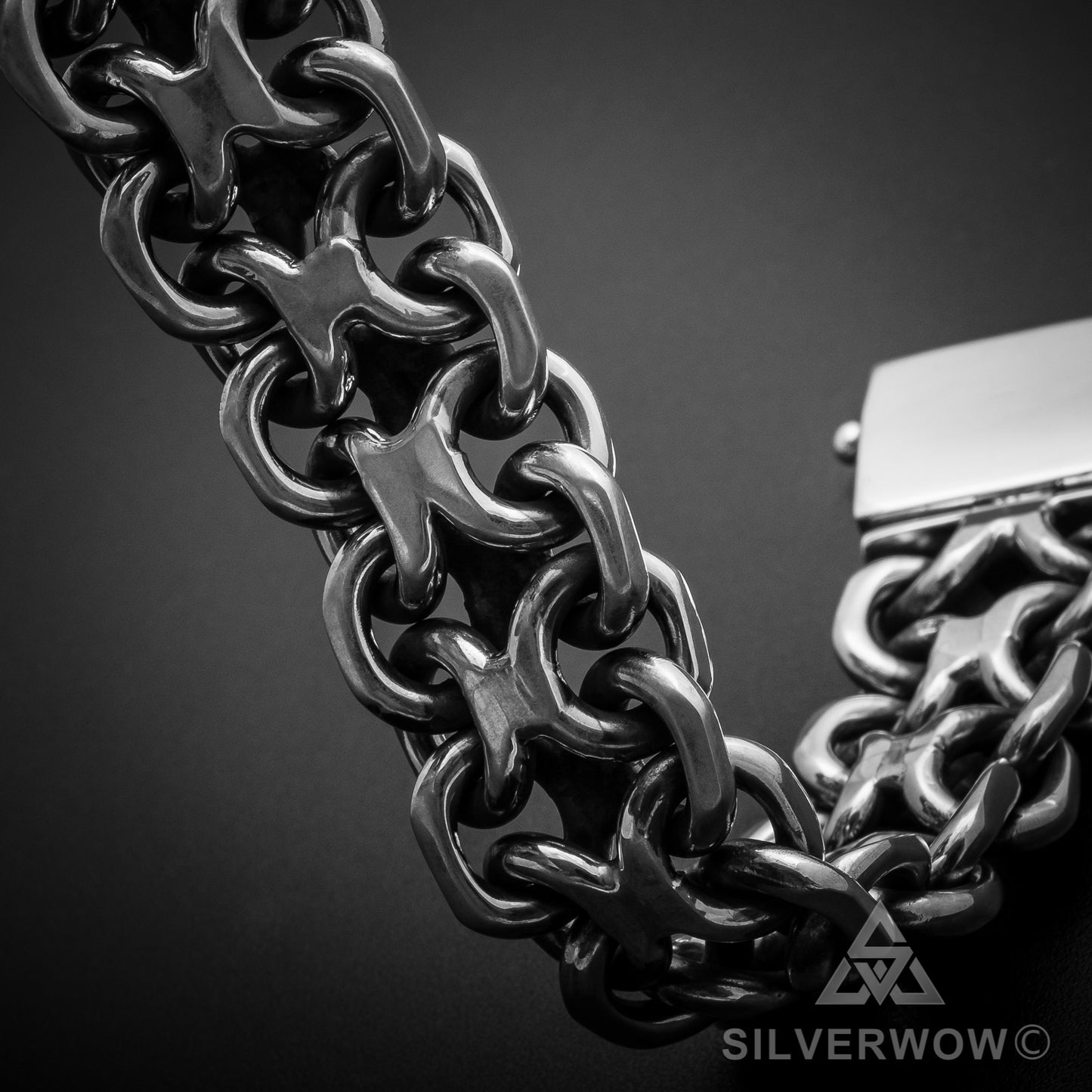 Unique, Heavy, Silver KBB1 Bracelet 25mm