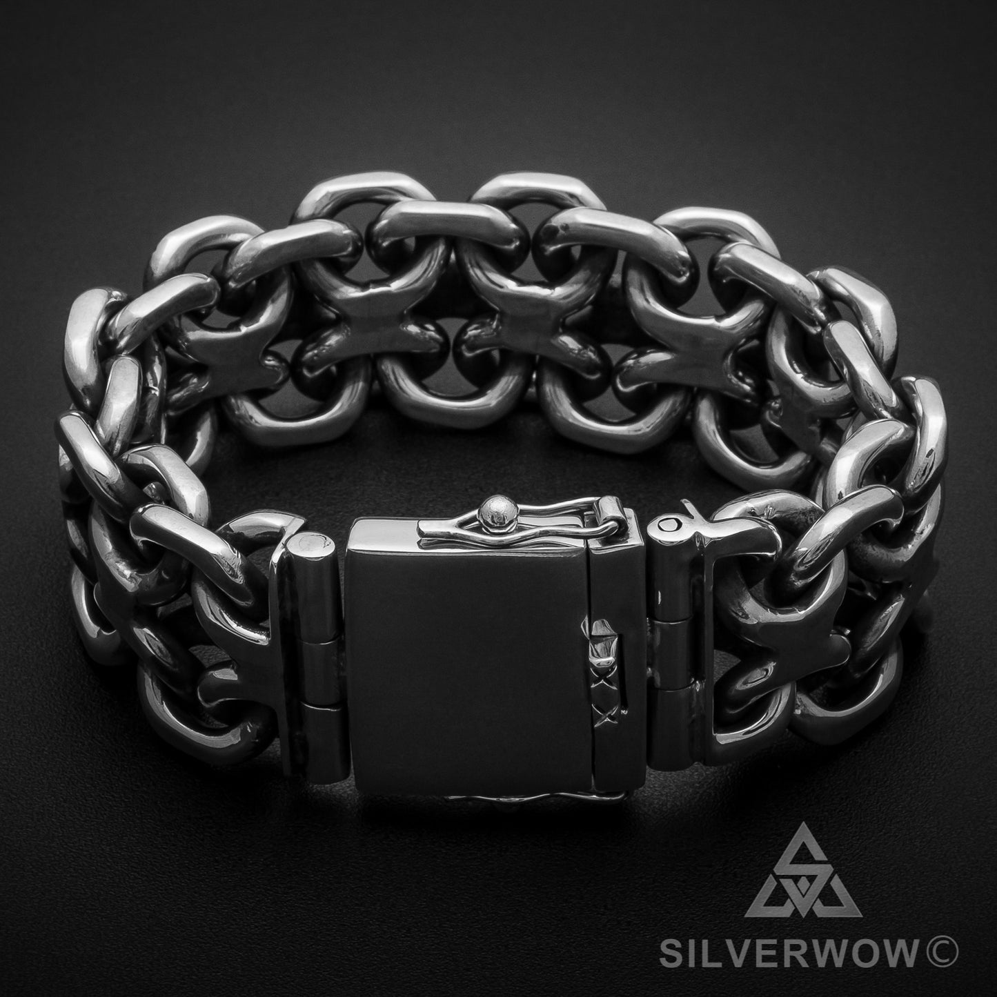 Unique, Heavy, Silver KBB1 Bracelet 25mm