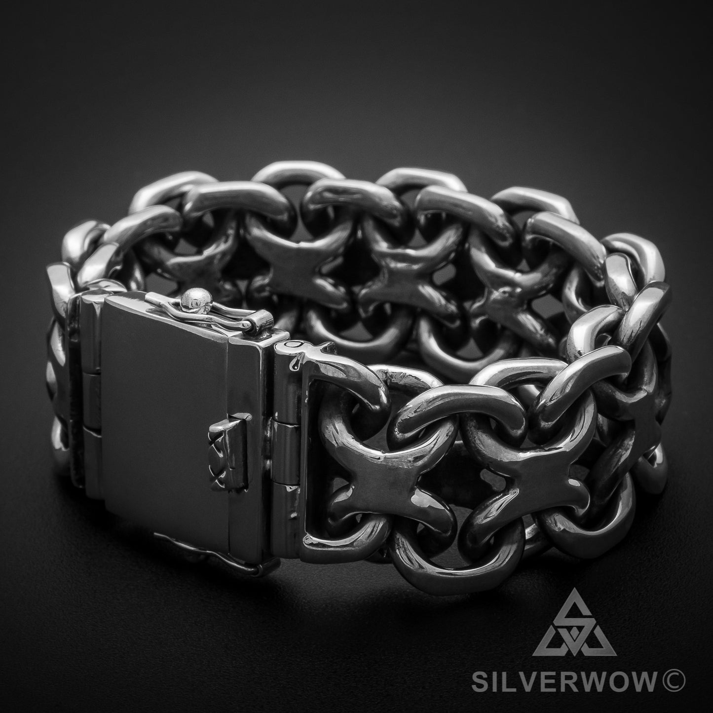 Unique, Heavy, Silver KBB1 Bracelet 25mm