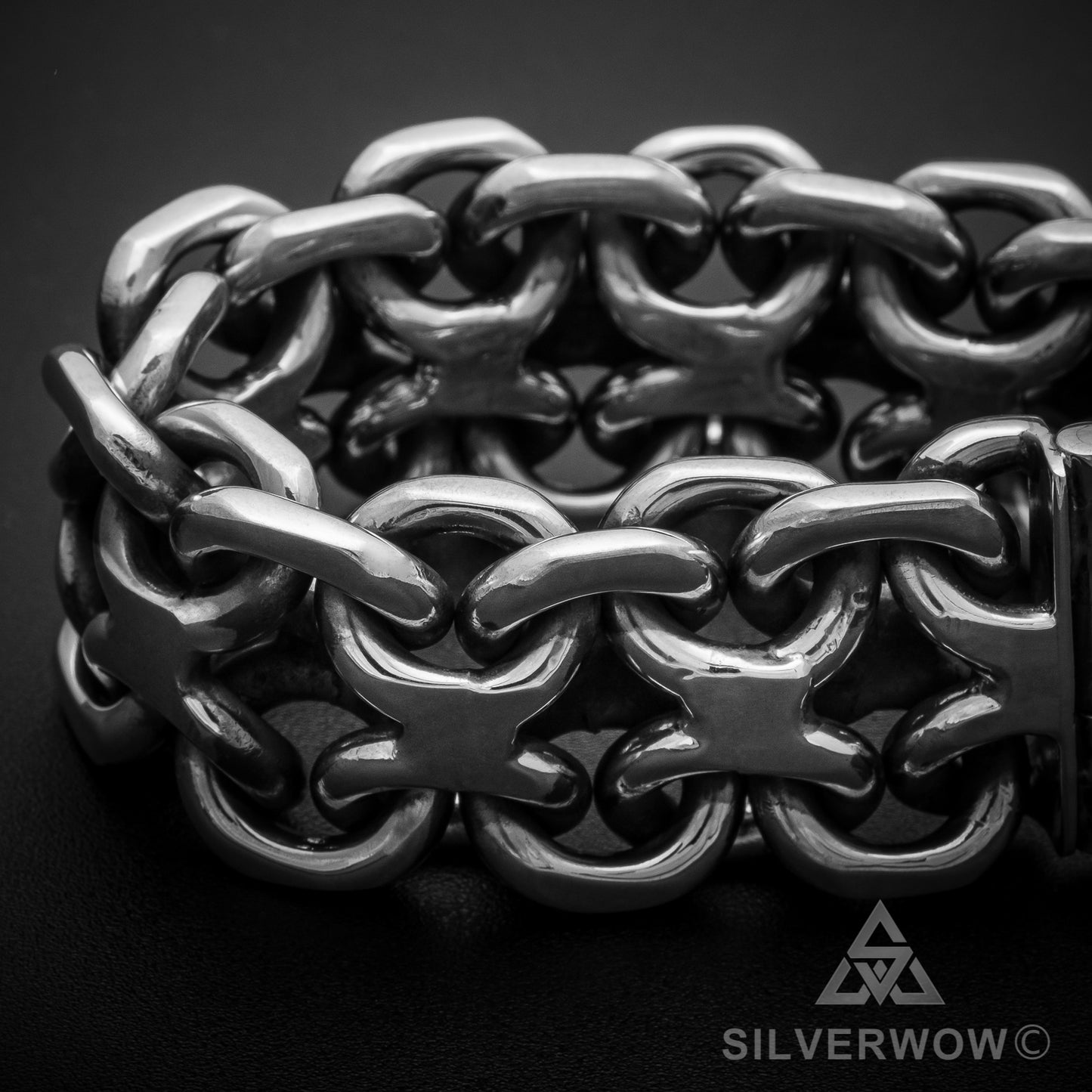 Unique, Heavy, Silver KBB1 Bracelet 25mm