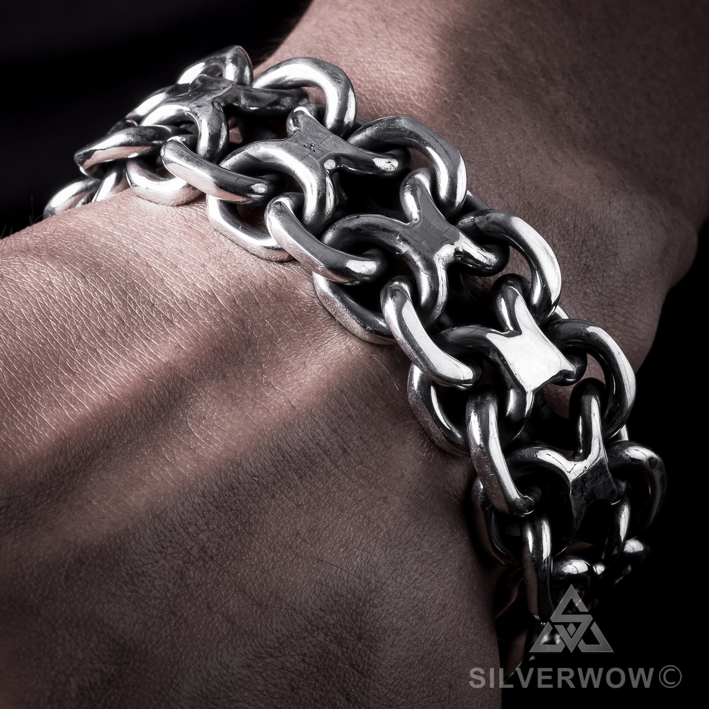 Unique, Heavy, Silver KBB1 Bracelet 25mm