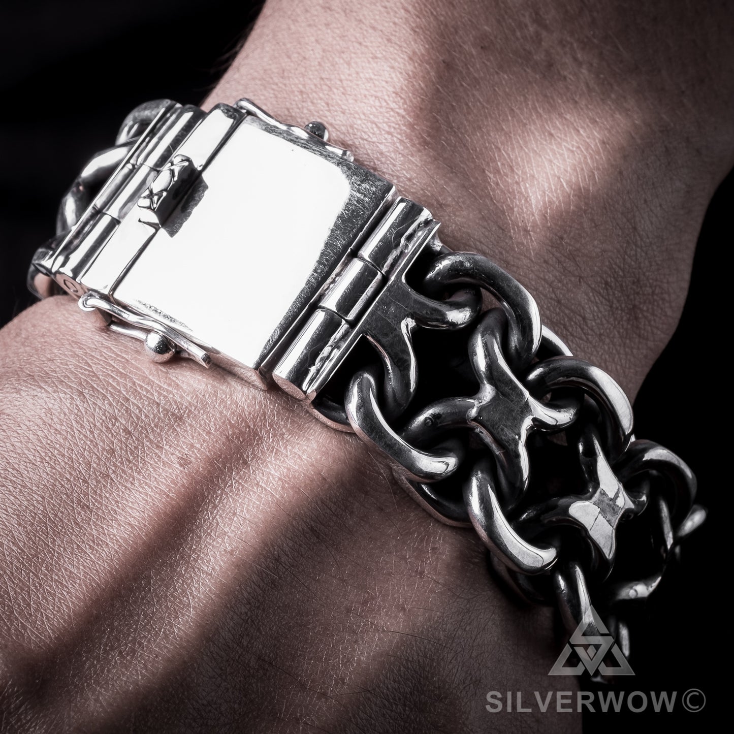 Unique, Heavy, Silver KBB1 Bracelet 25mm