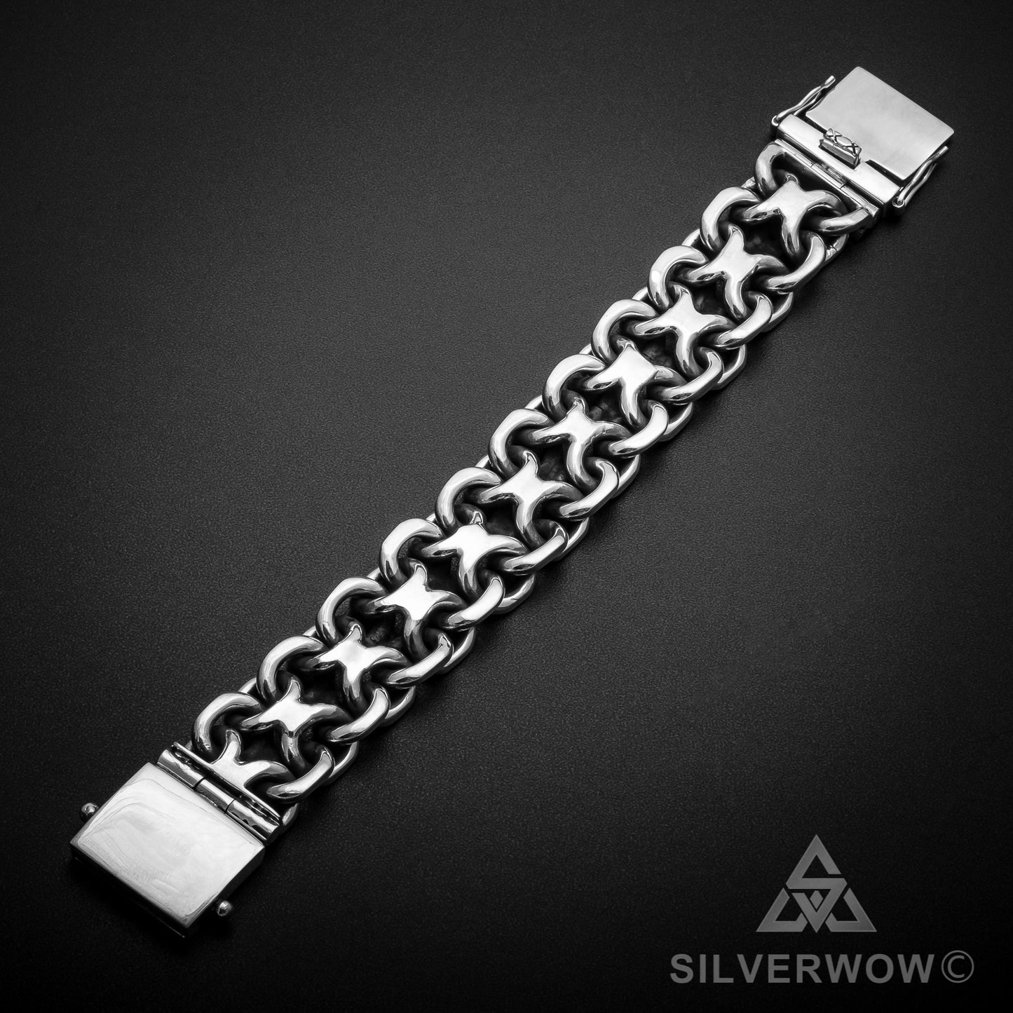 Unique, Heavy, Silver KBB1 Bracelet 25mm