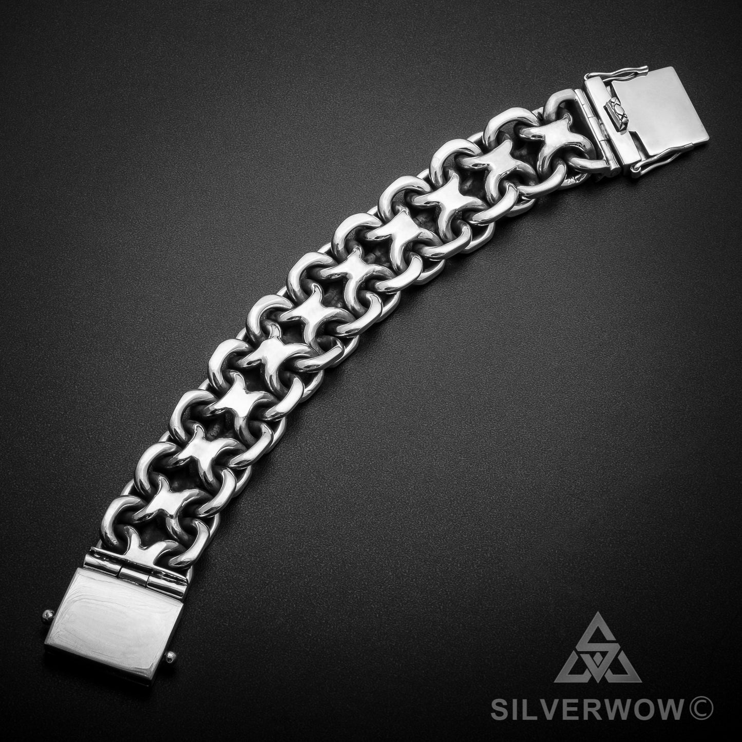 Unique, Heavy, Silver KBB1 Bracelet 25mm