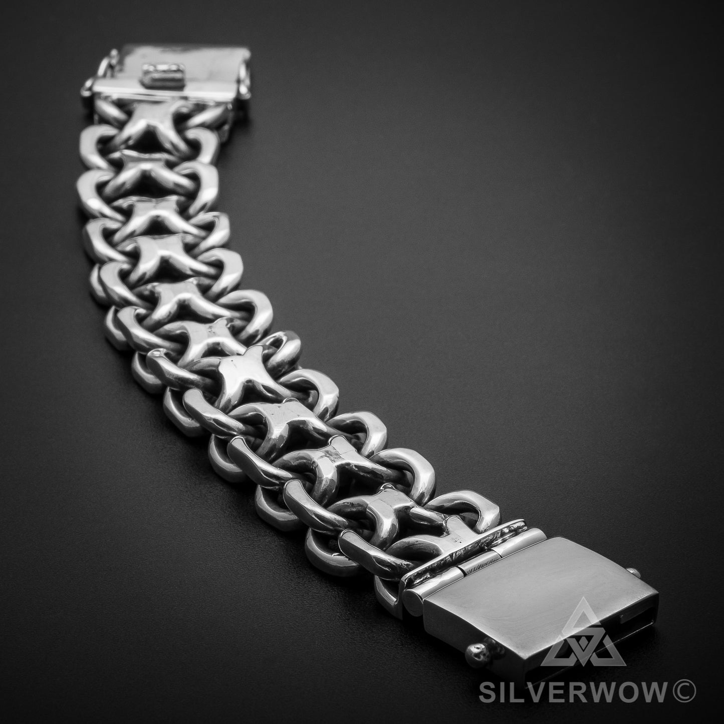 Unique, Heavy, Silver KBB1 Bracelet 25mm