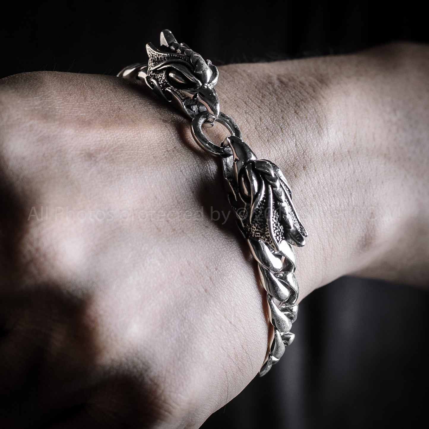 Eagle Head Mens Silver Bracelet Wrist