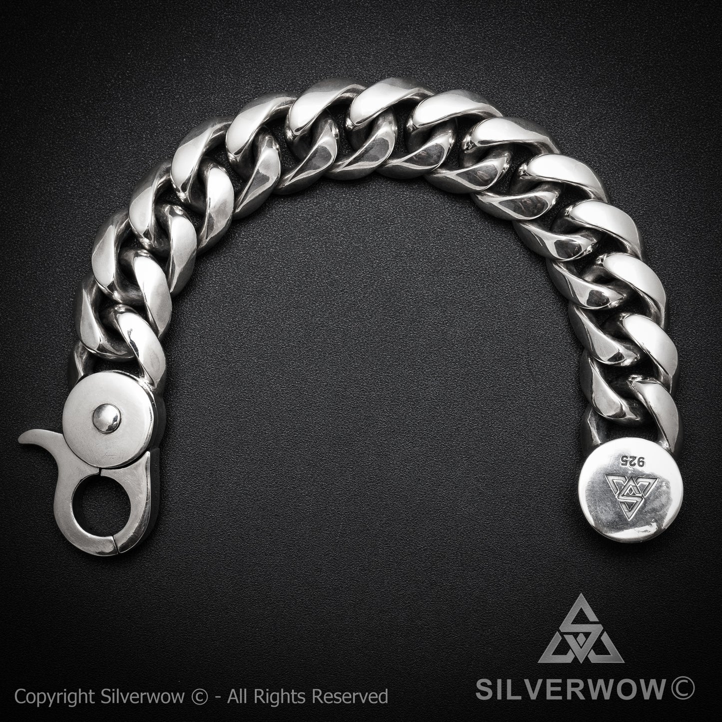 Oval Cuban Bracelet with Lobster Clasp | 20mm Wide - SilverWow™