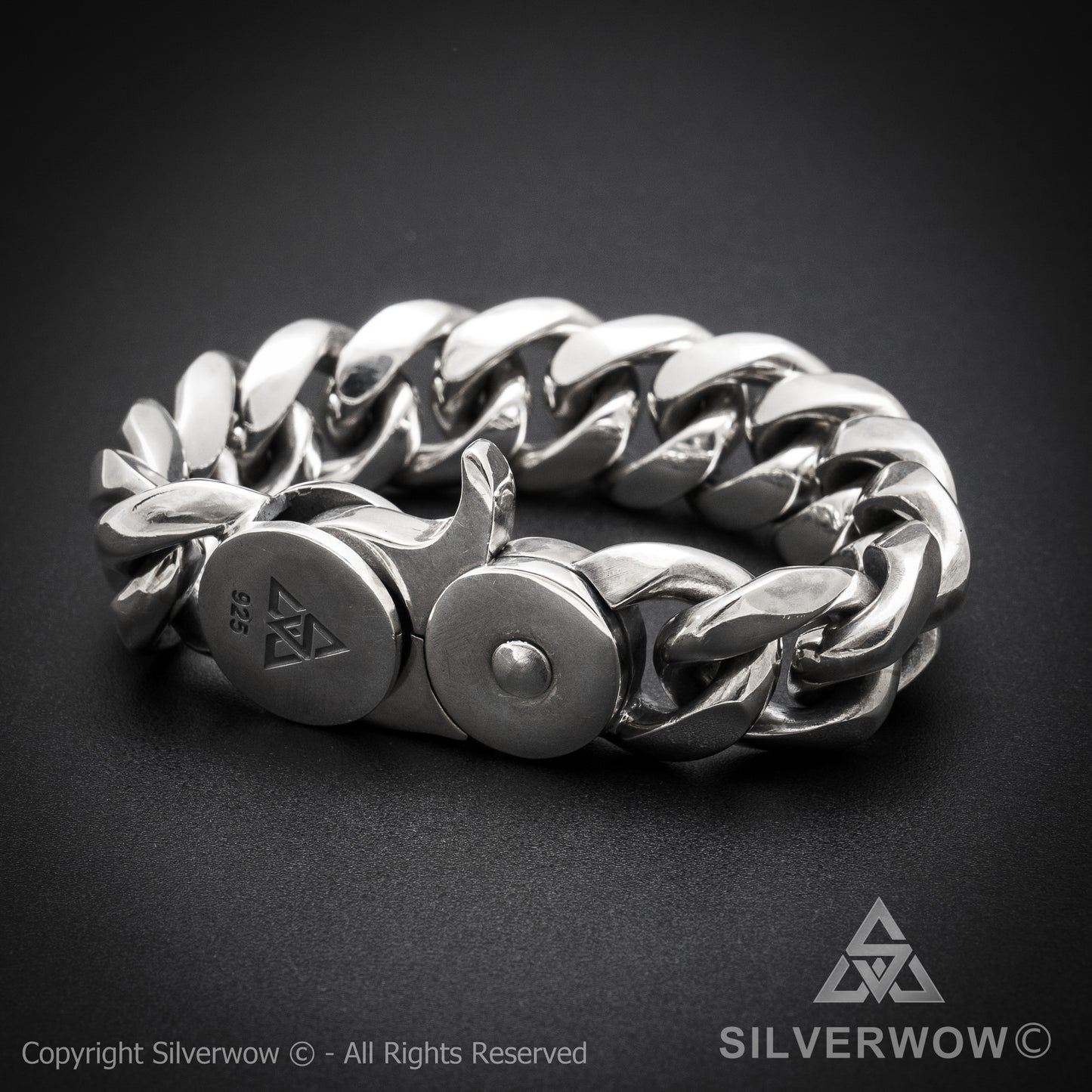 Oval Cuban Bracelet with Lobster Clasp | 20mm Wide - SilverWow™