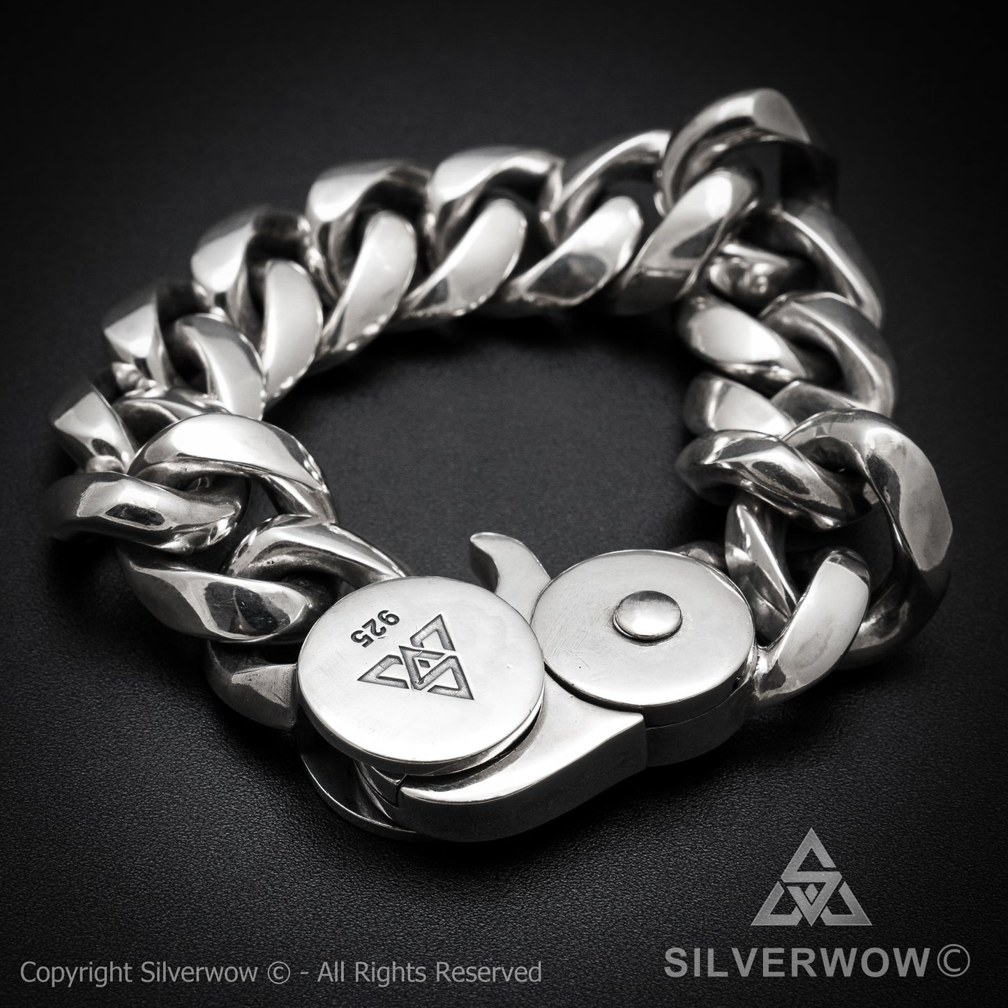 Oval Cuban Bracelet with Lobster Clasp | 20mm Wide - SilverWow™