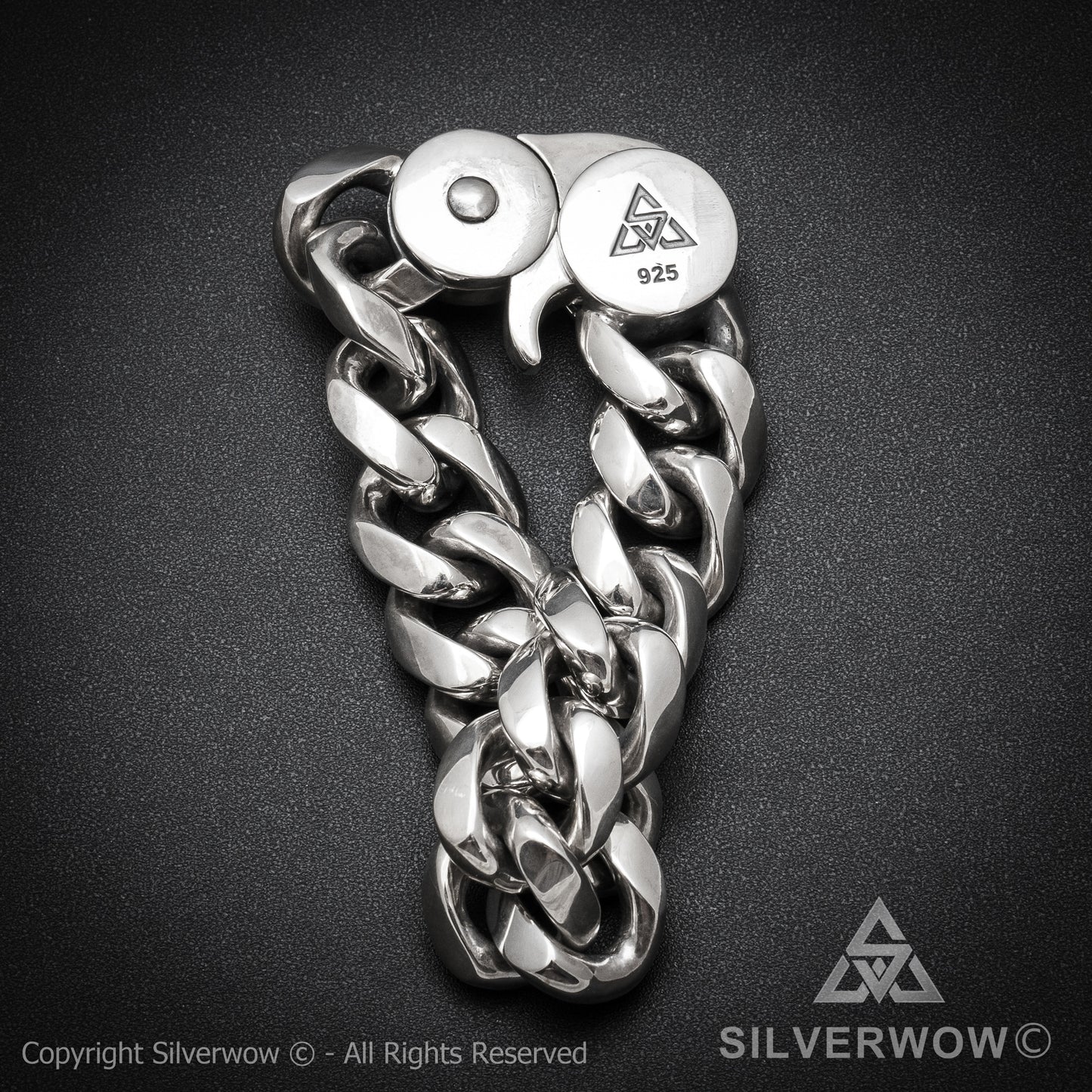 Oval Cuban Bracelet with Lobster Clasp | 20mm Wide - SilverWow™