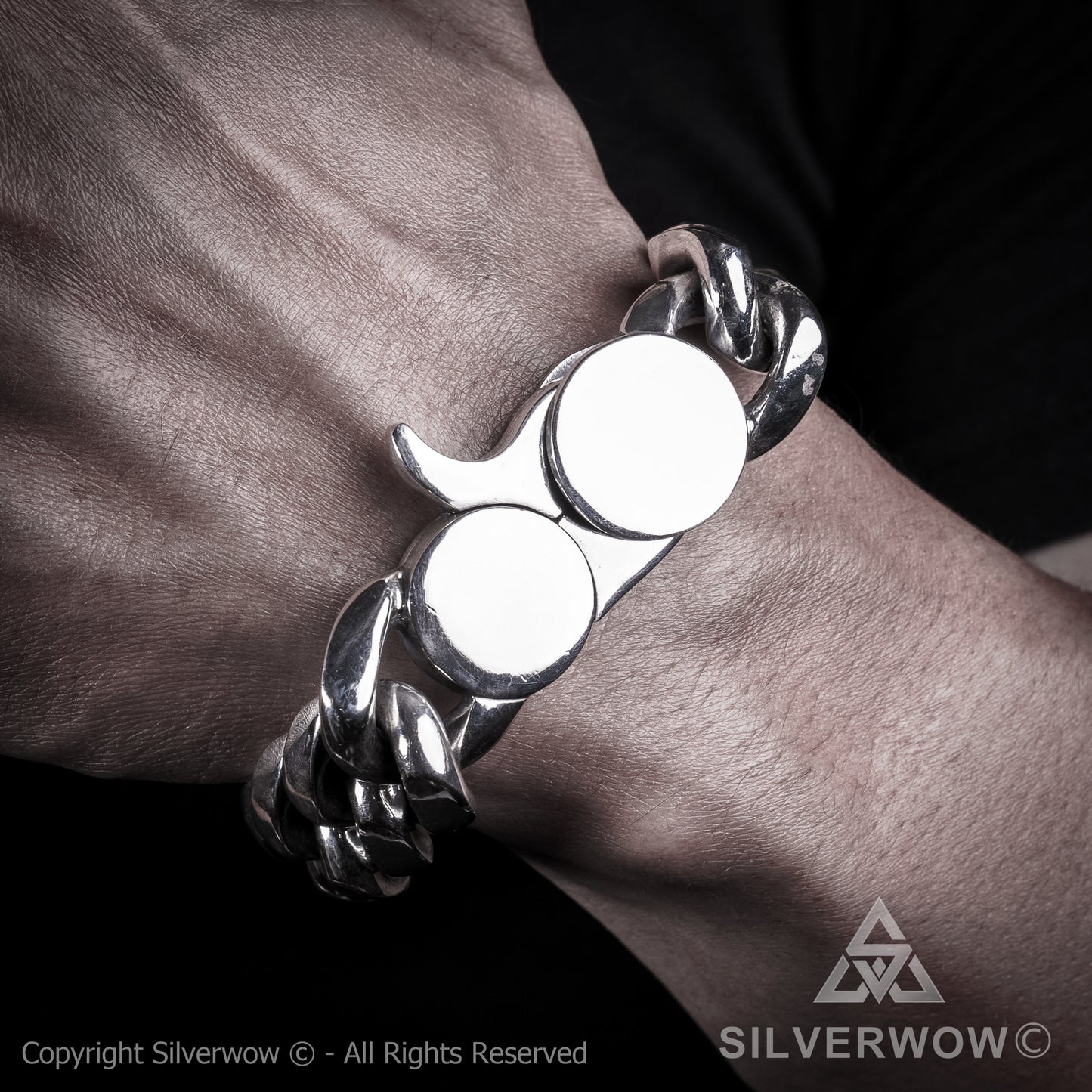 Oval Cuban Bracelet with Lobster Clasp | 20mm Wide - SilverWow™